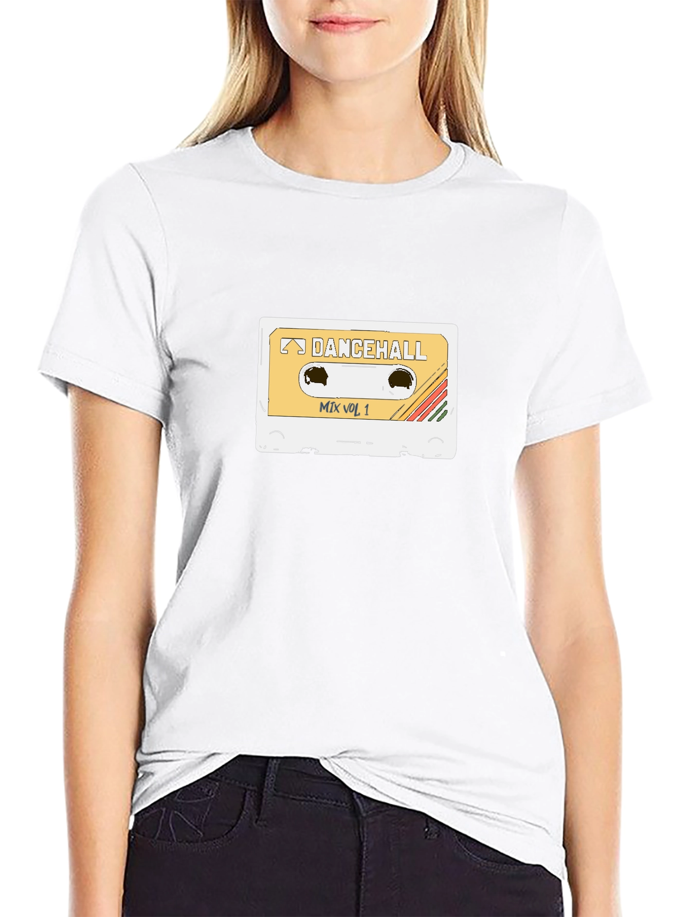 Black Dancehall Mix Vol. 1 Cassette Tape T-Shirt view 9