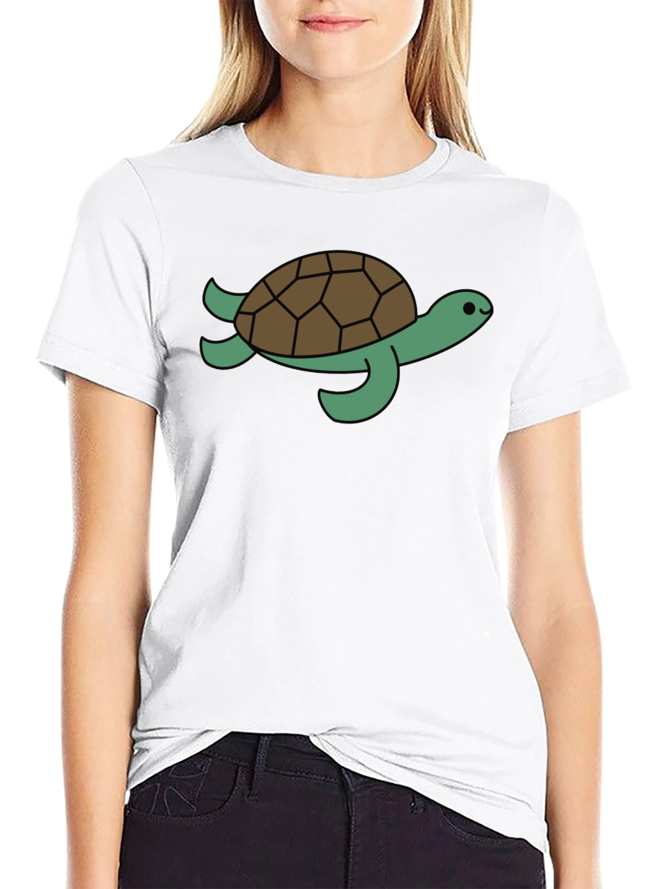 Black Sea Turtle Graphic Tee - Black Cotton T-Shirt view 9