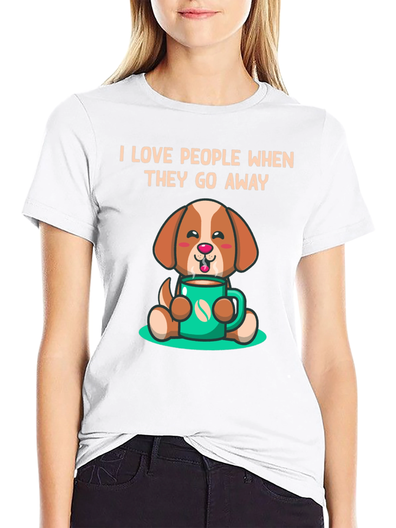 Black Dog Lover T-Shirt: I Love People When They Go Away Funny Tee view 9