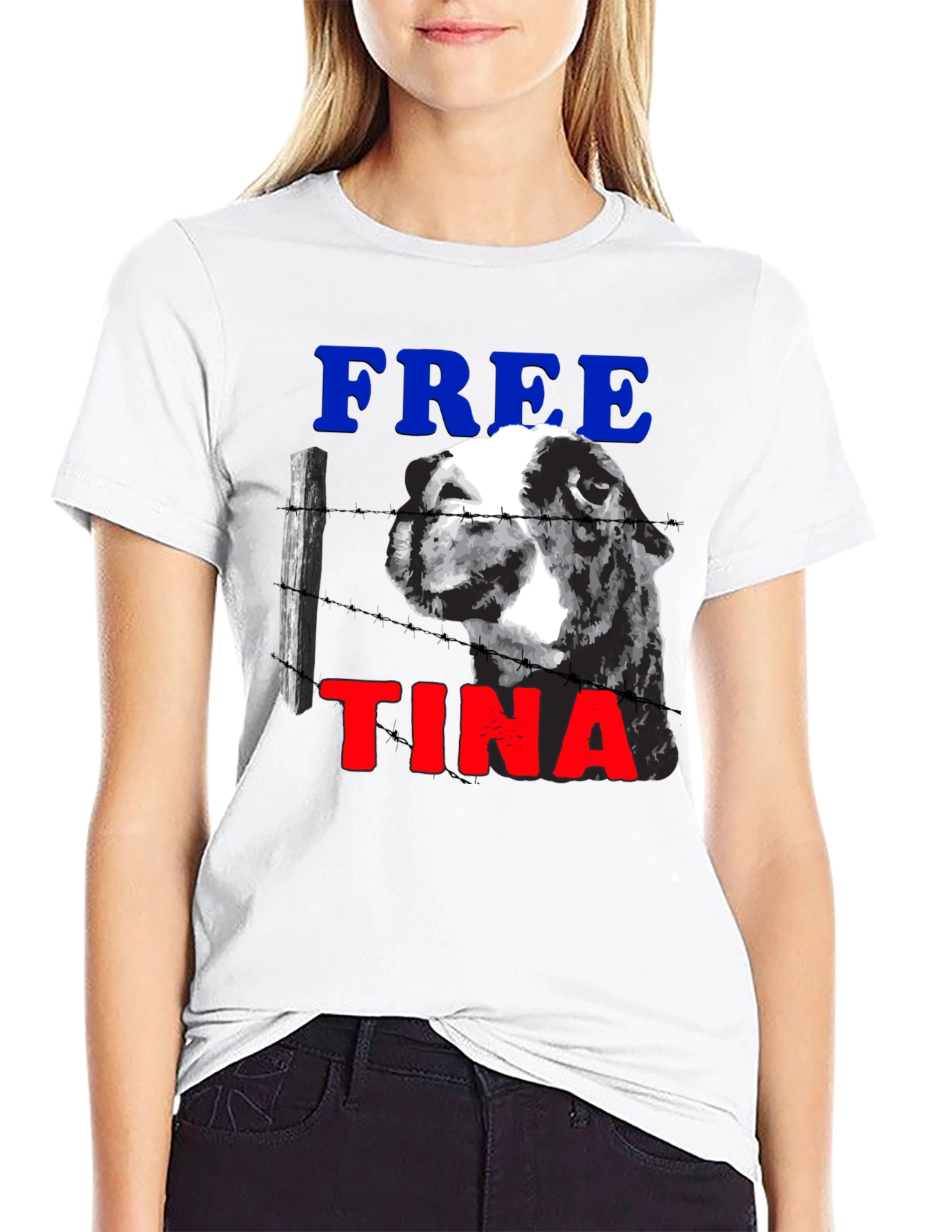 Black Free Tina Novelty Graphic T-Shirt view 9