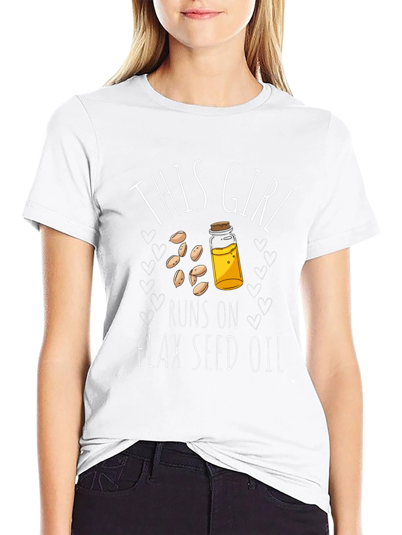Black Flax Seed Oil T-Shirt - Runs On This Girl Tee view 9