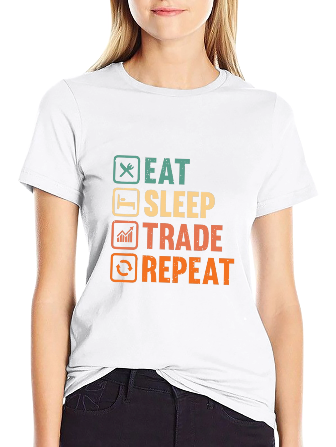 Black Eat Sleep Trade Repeat T-Shirt view 9