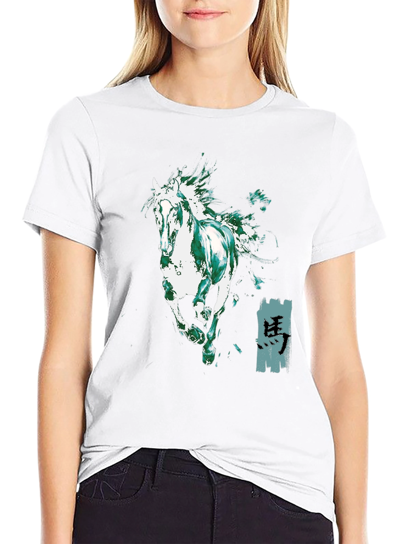 Black Horse Graphic Black T-Shirt view 9