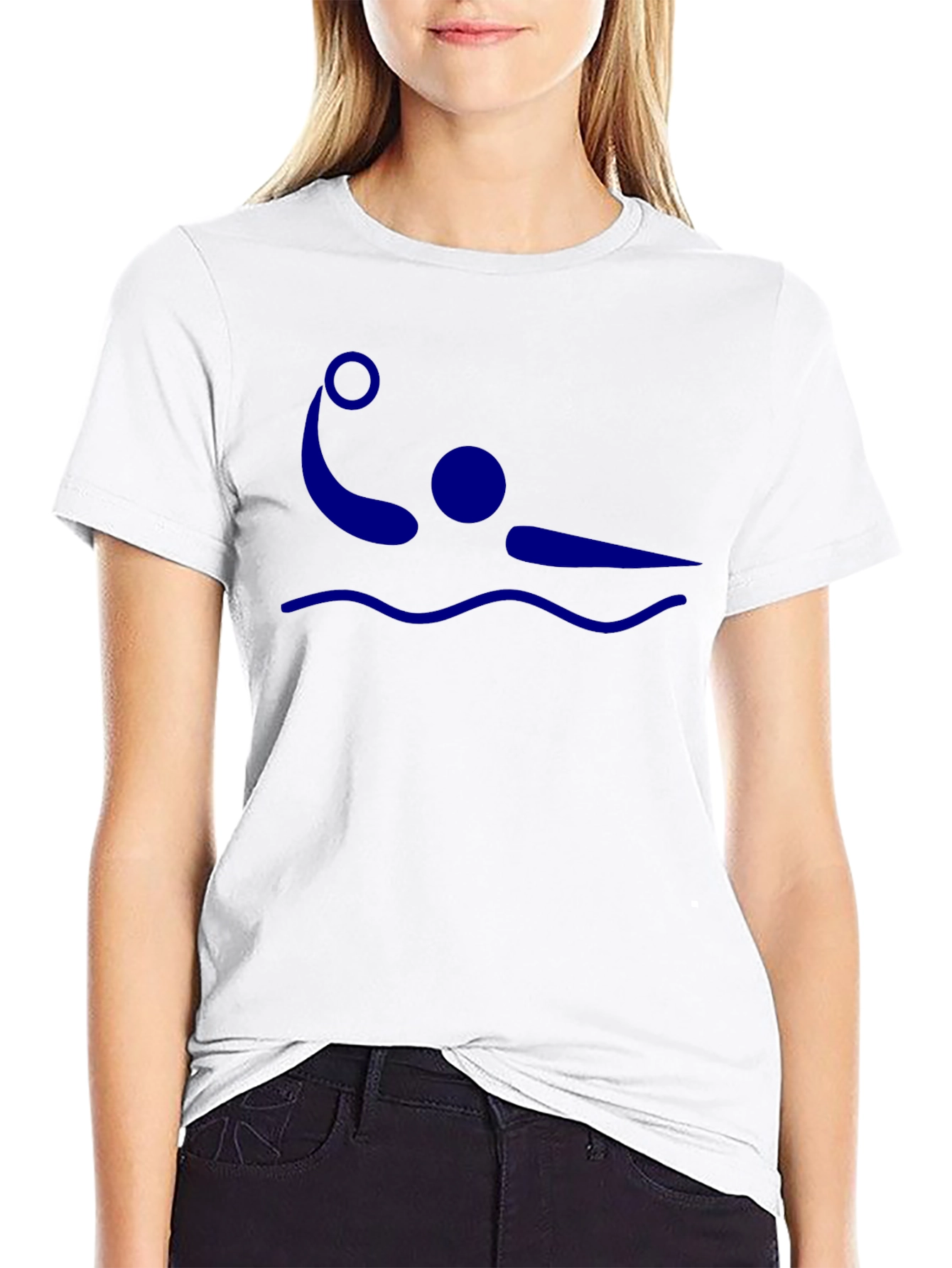 Black Water Polo Player Graphic T-Shirt view 9