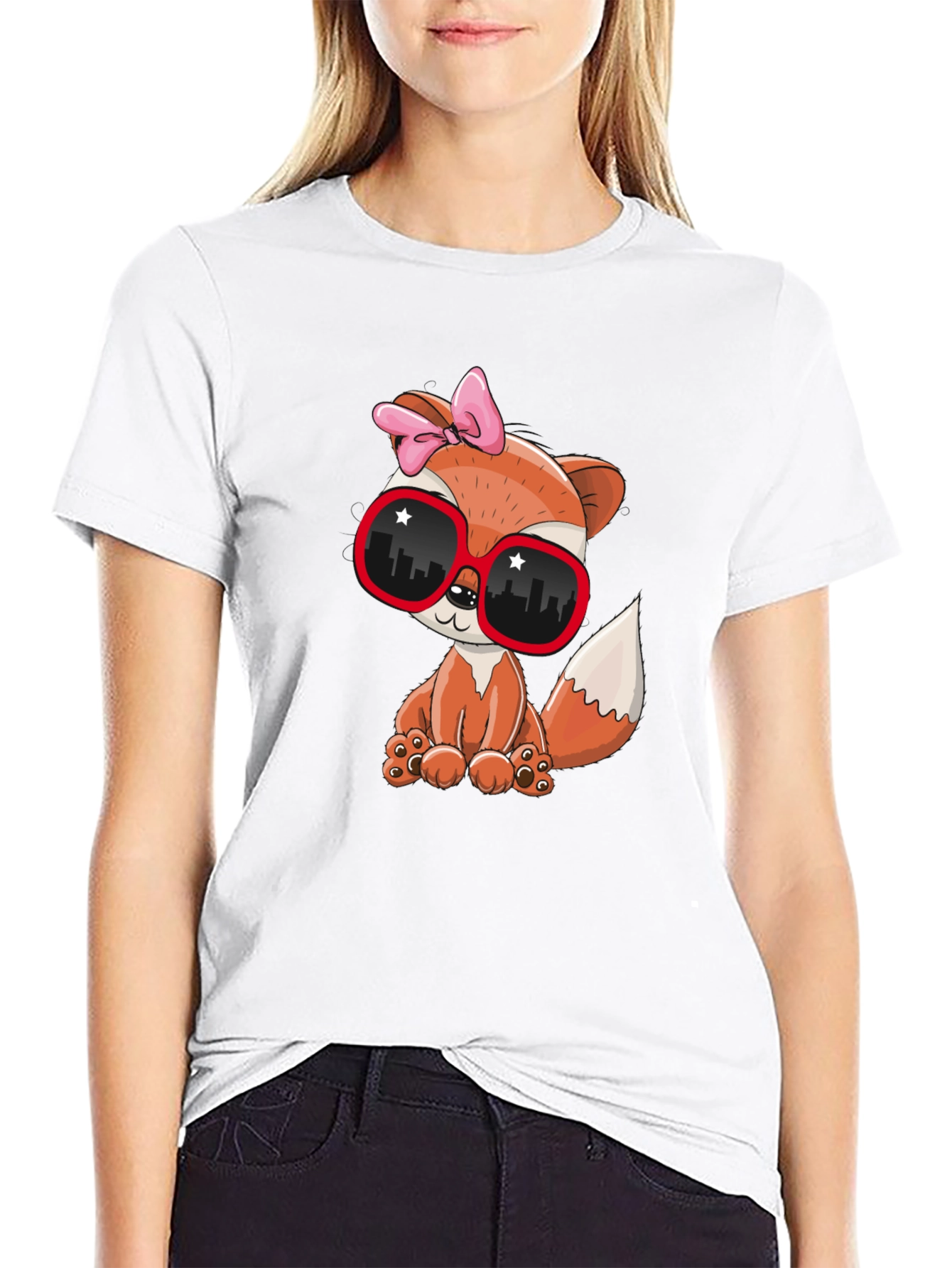 Black Cool Fox Graphic Tee - Unisex Fashion Shirt view 9