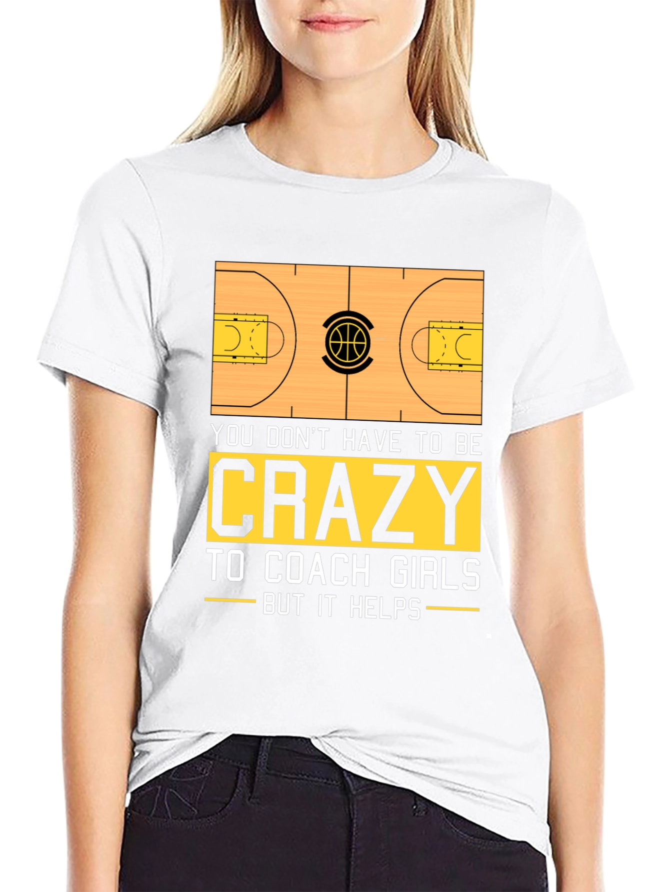 Black Crazy Coach Girls Basketball T-Shirt view 9