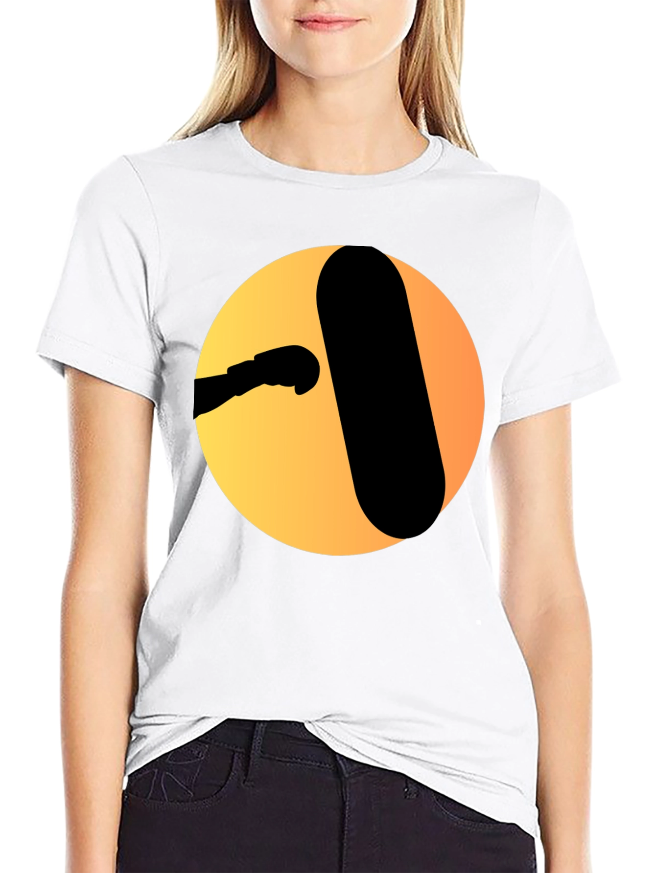 Black Punching Bag Graphic Tee - Black Cotton T-Shirt view 9