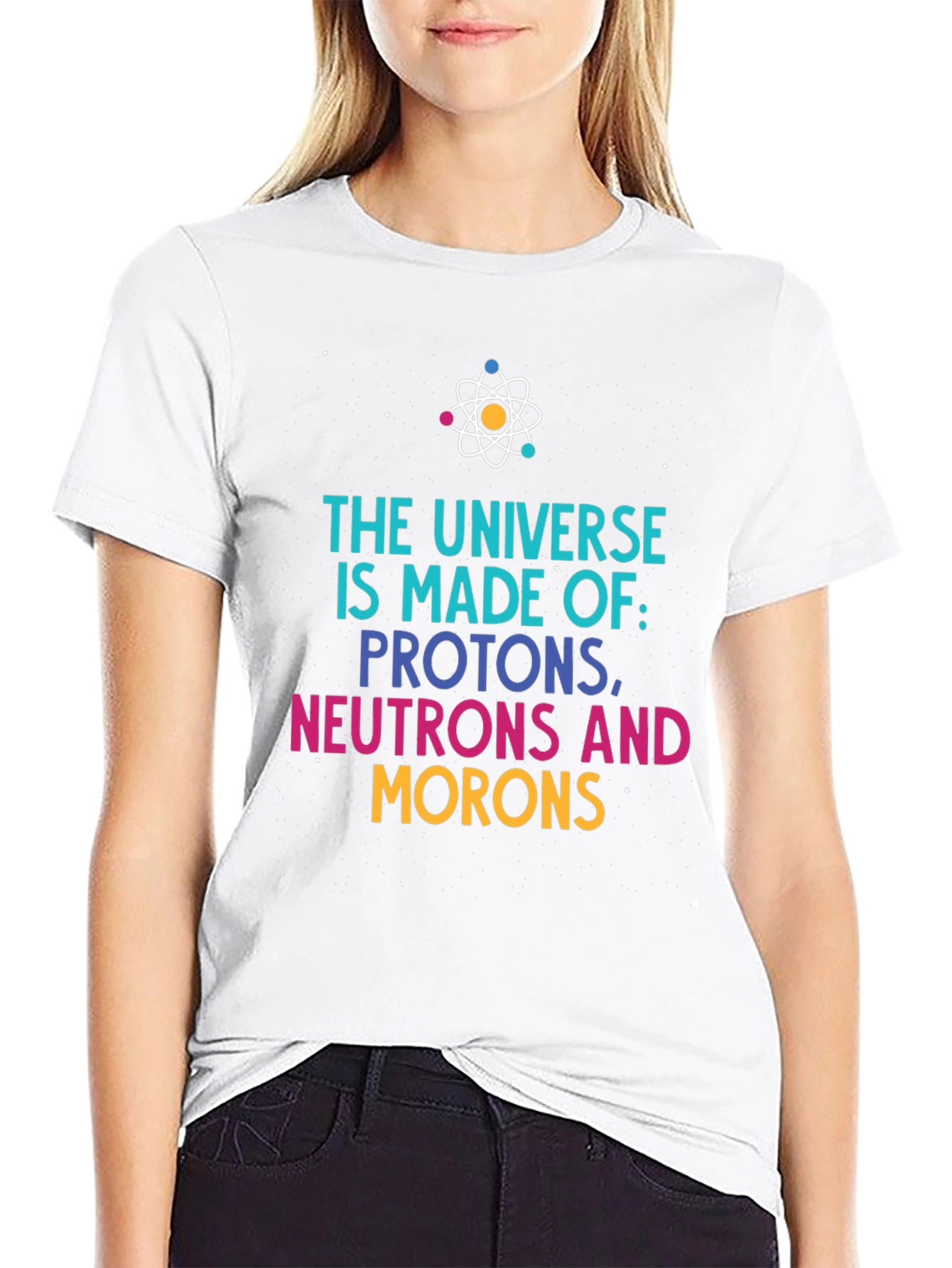 Black Universe Made of Funny Science T-Shirt view 9