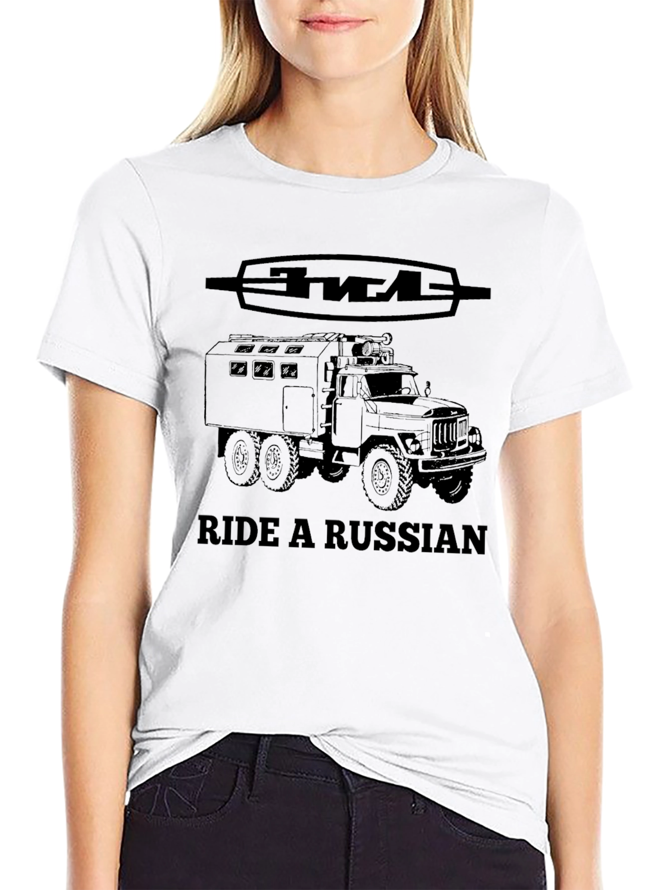 Black Ride a Russian Truck T-Shirt - ZIL Military Vehicle Tee view 9