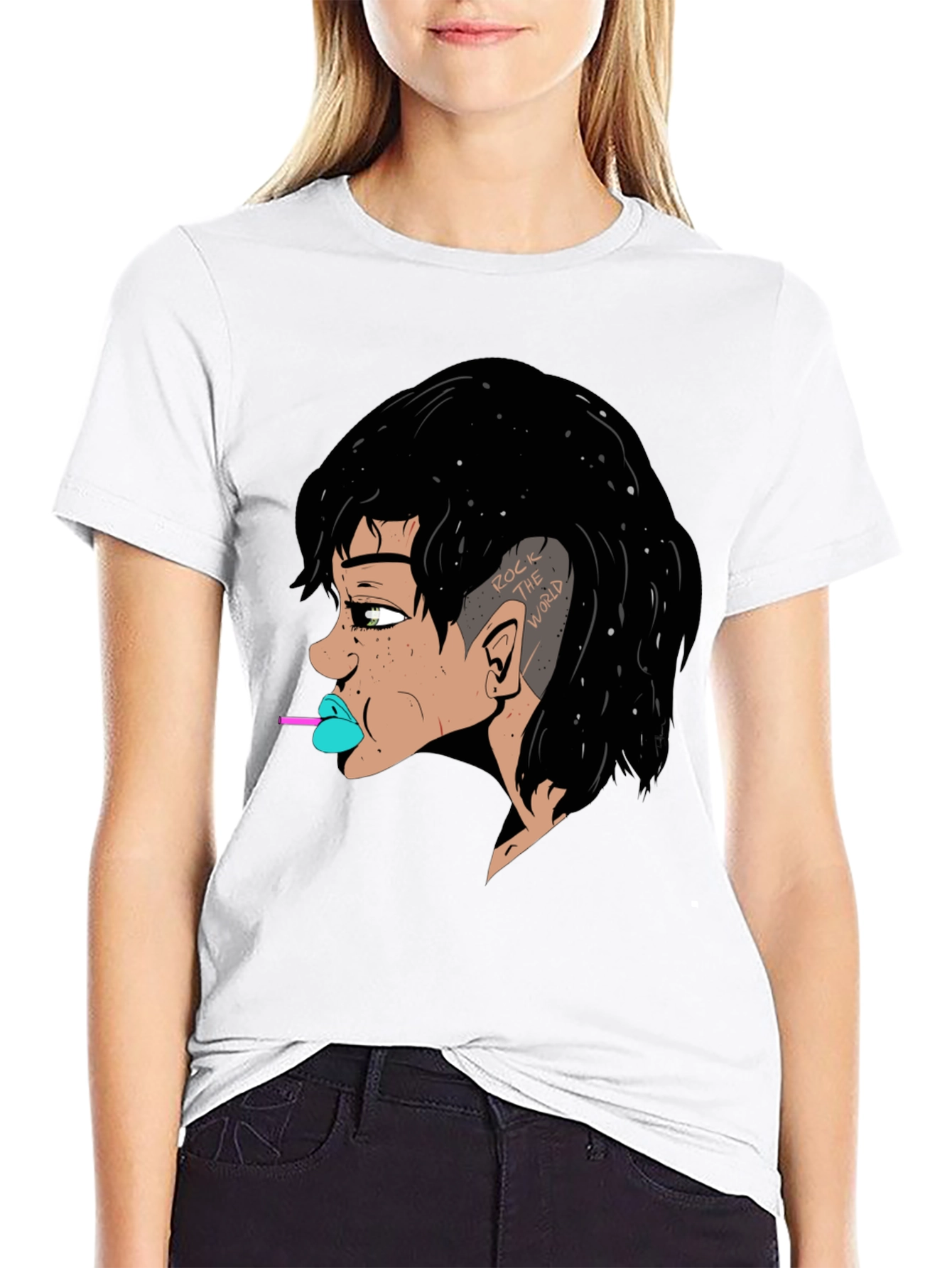 Black Rock the World Graphic Tee - Edgy Style view 9