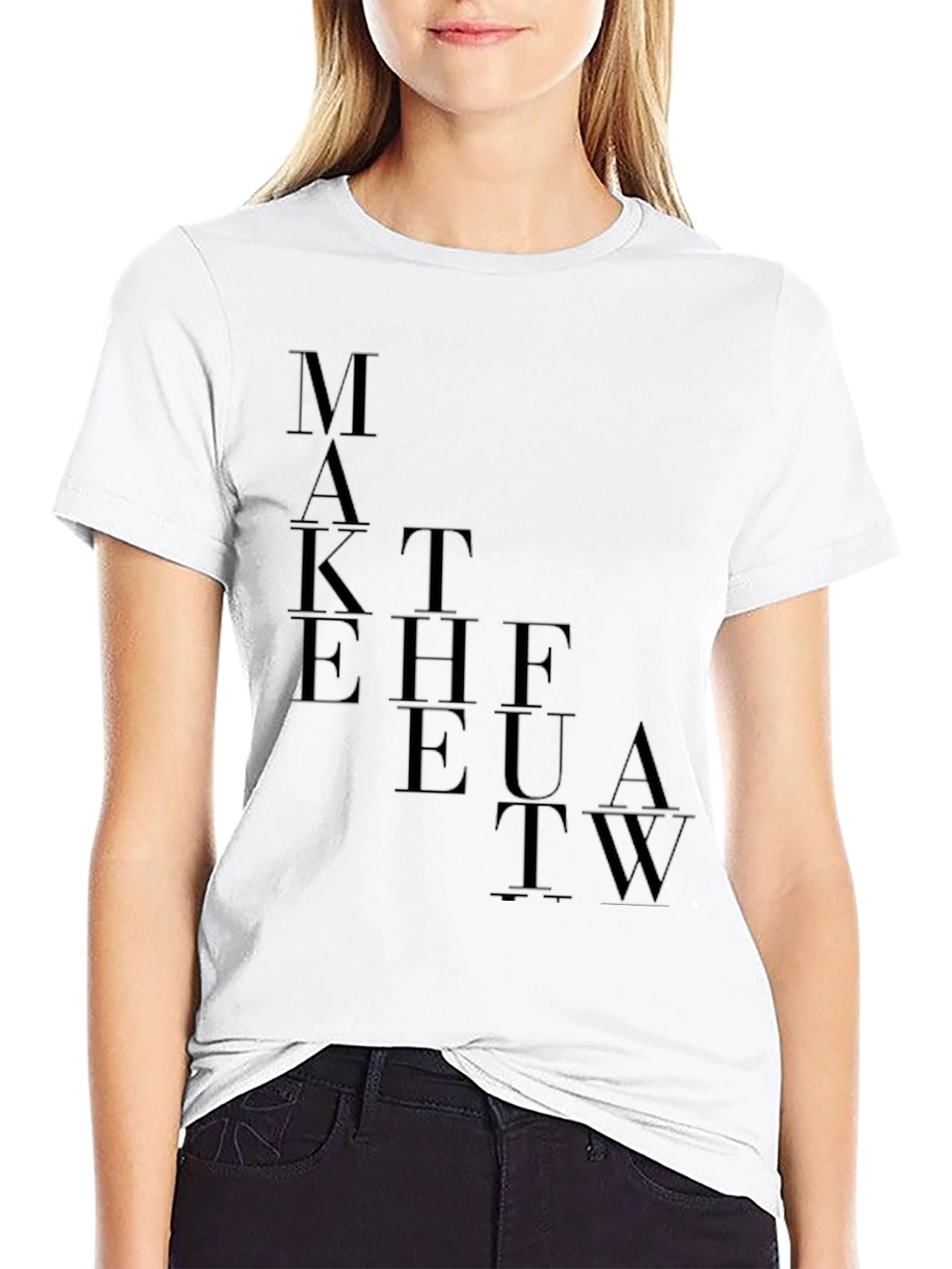 Black Modern Graphic Tee - Make the Future Work view 9