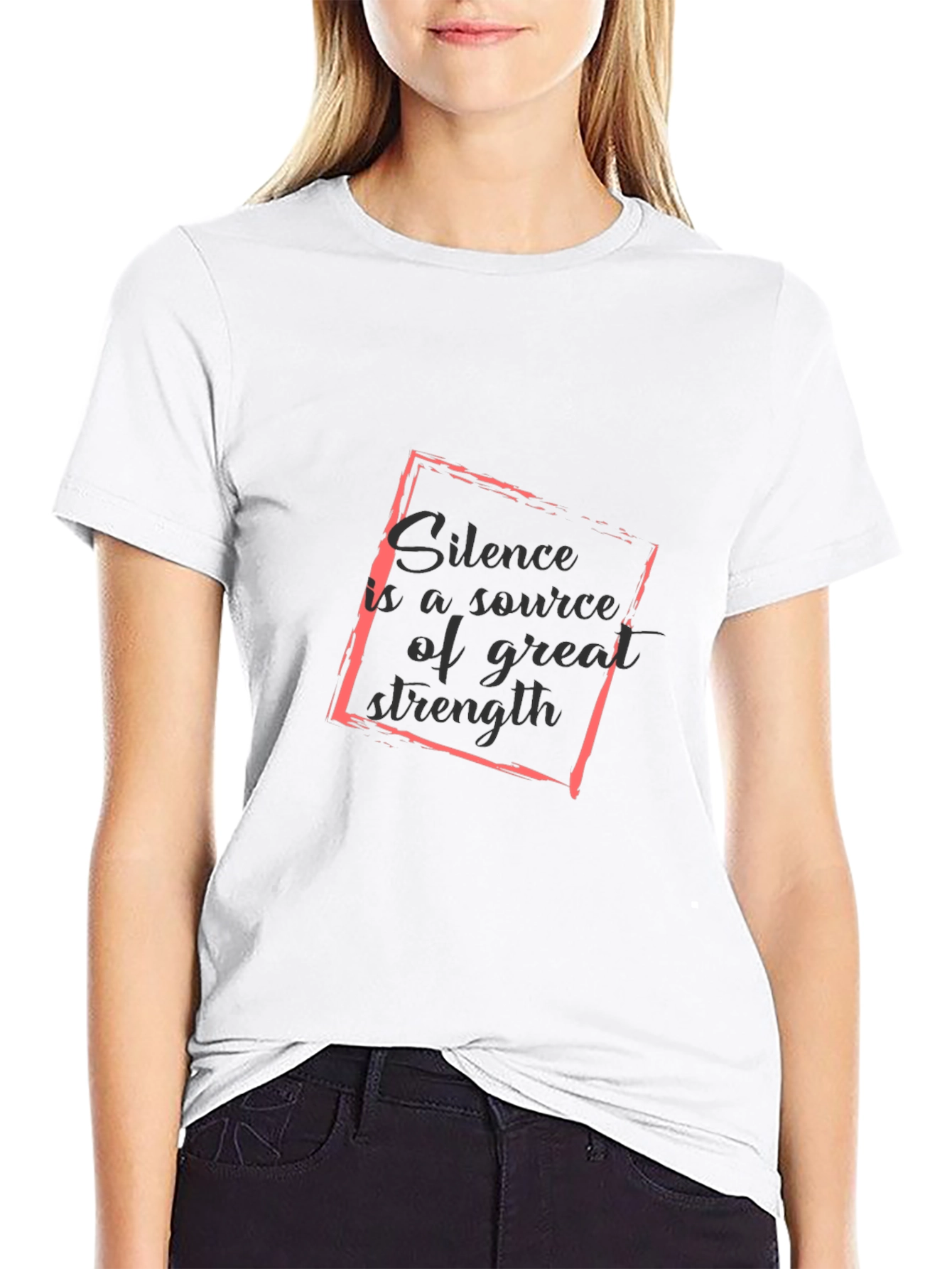 Black Silence is Strength Black T-Shirt view 9