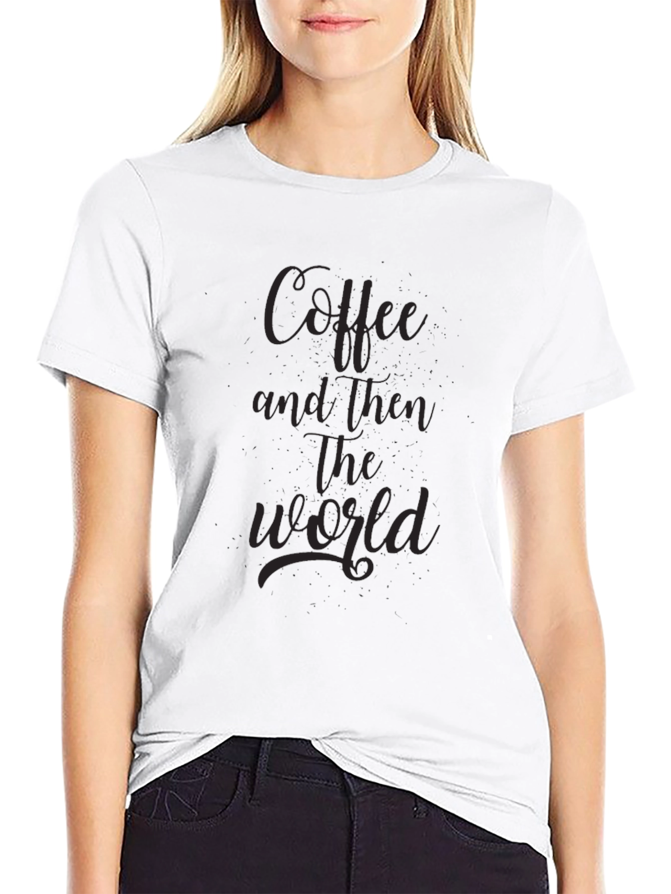 Black Coffee and Then the World T-Shirt - Black view 9