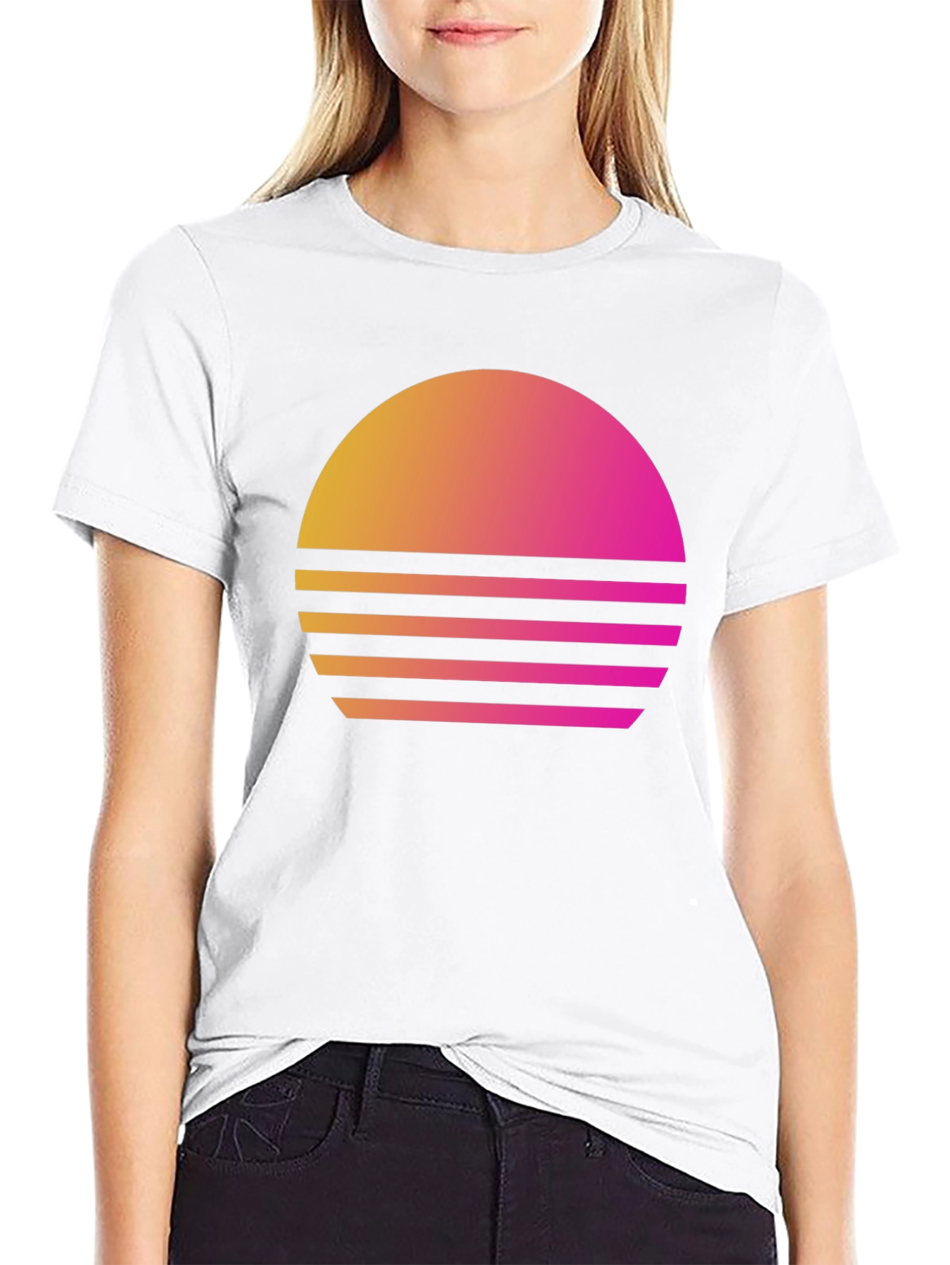 Black Retro Sunset T-Shirt - Vintage Style Graphic Tee view 9