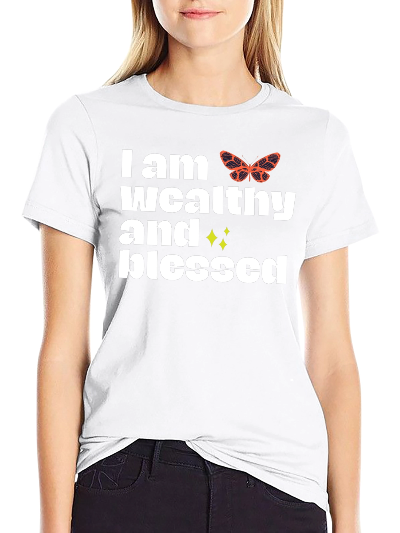 Black Wealthy & Blessed Graphic Tee - Stylish Comfort view 9