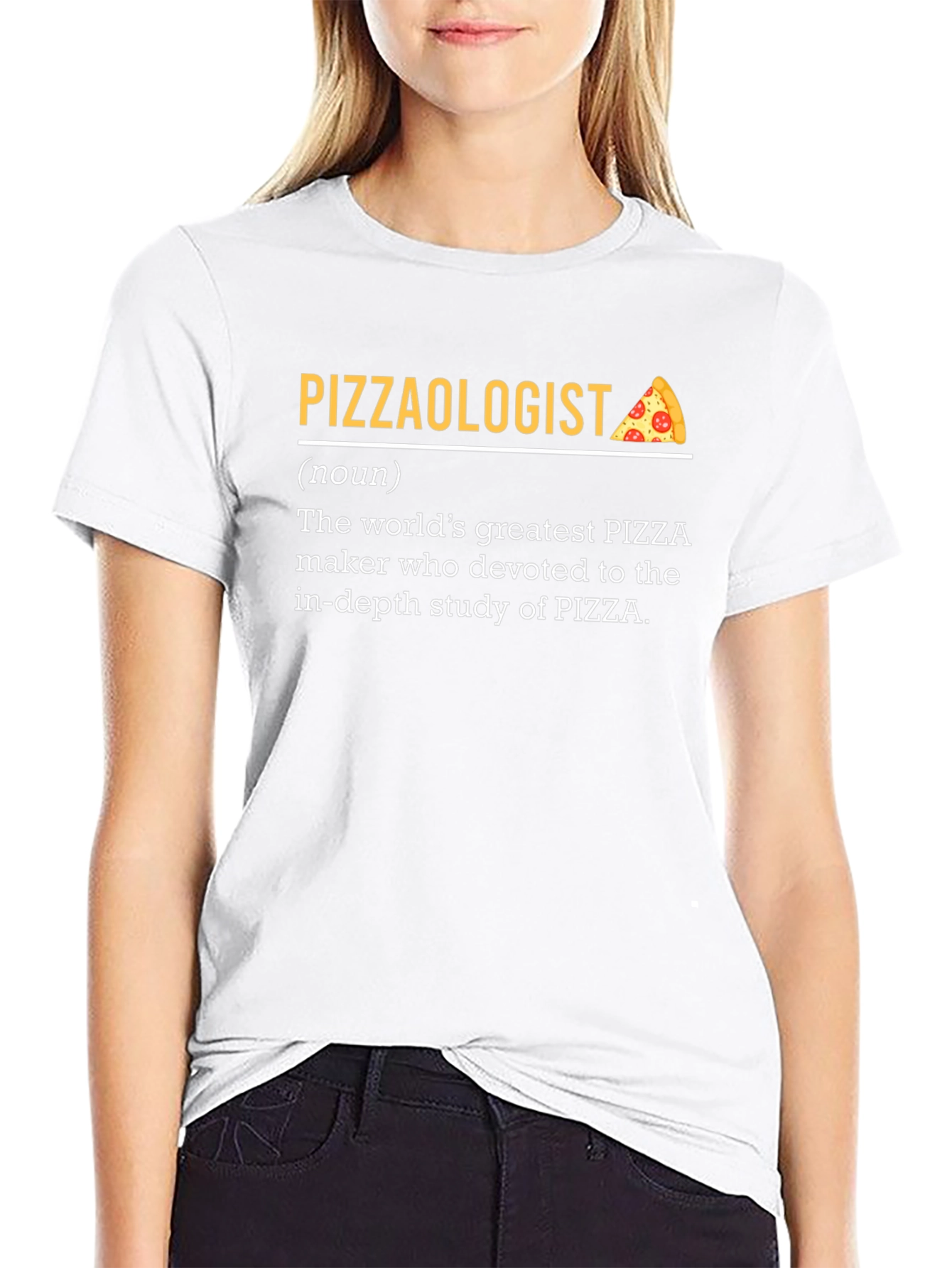 Black Pizzaologist Definition Black T-Shirt view 9
