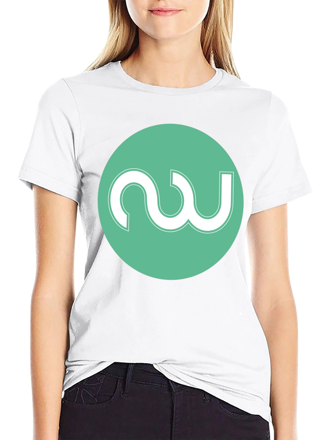 Modern Black Tee with Abstract Circle Logo - 9