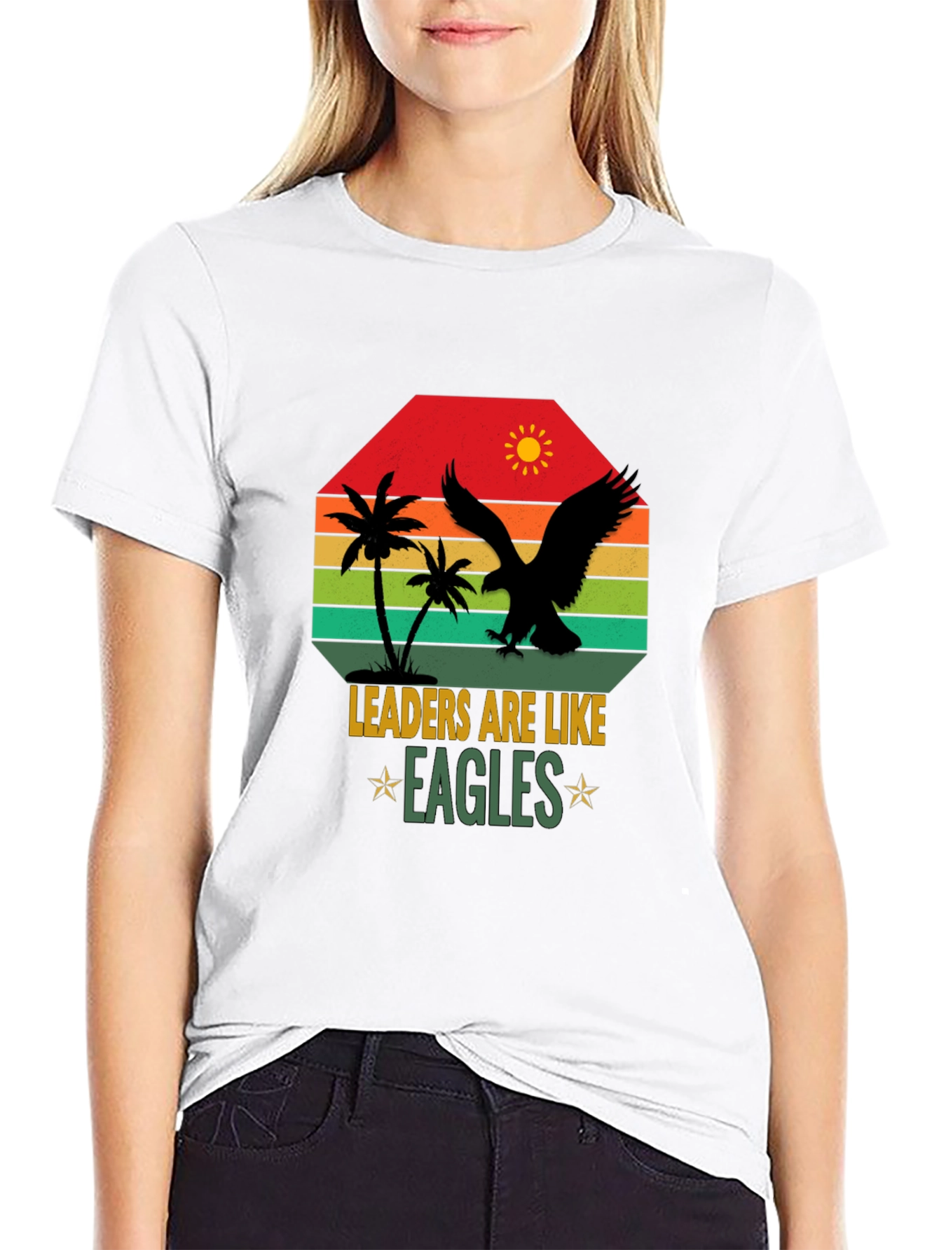 Black Leaders are Like Eagles Graphic T-Shirt view 9