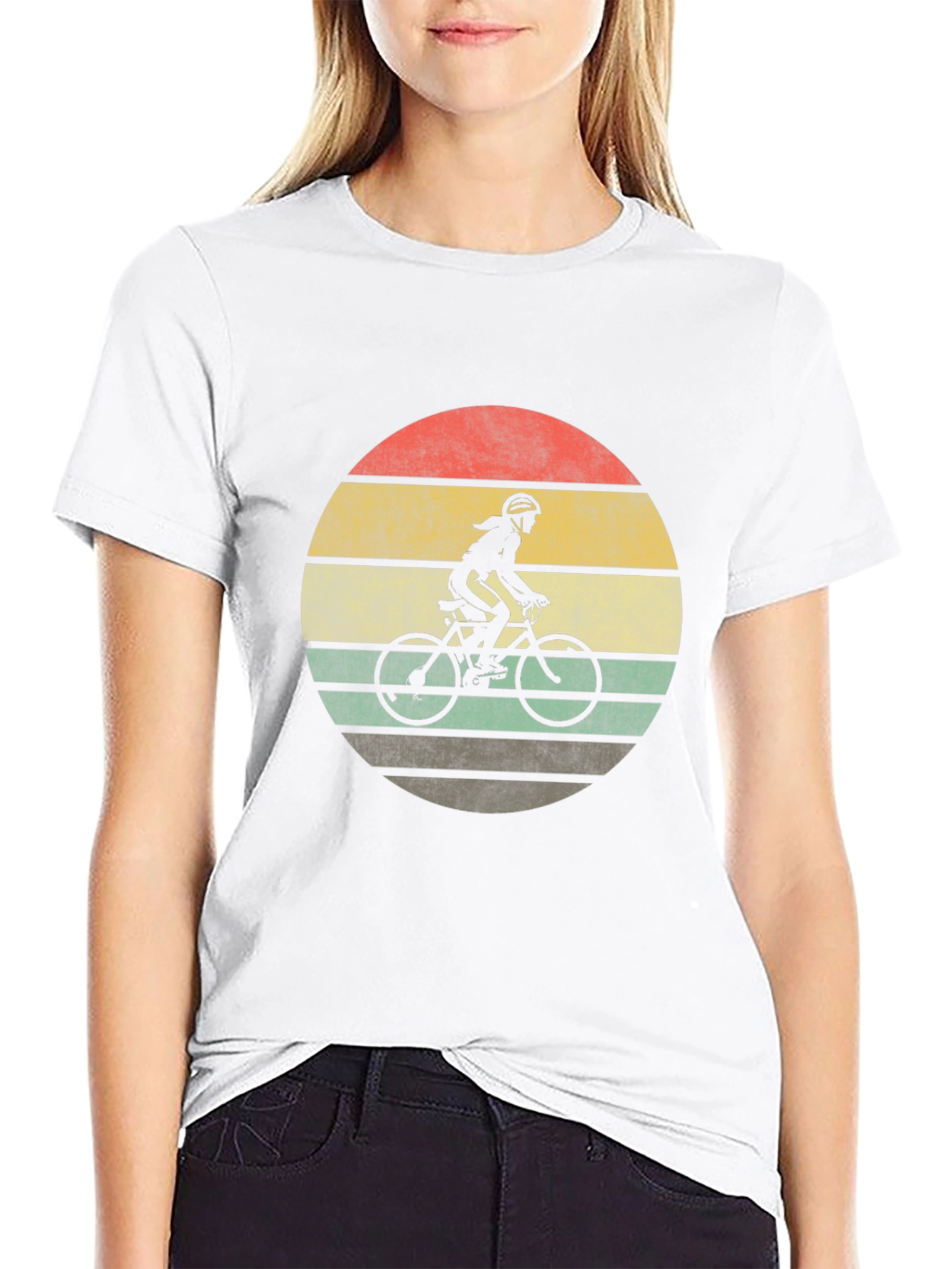 Black Vintage Style Cyclist T-Shirt view 9