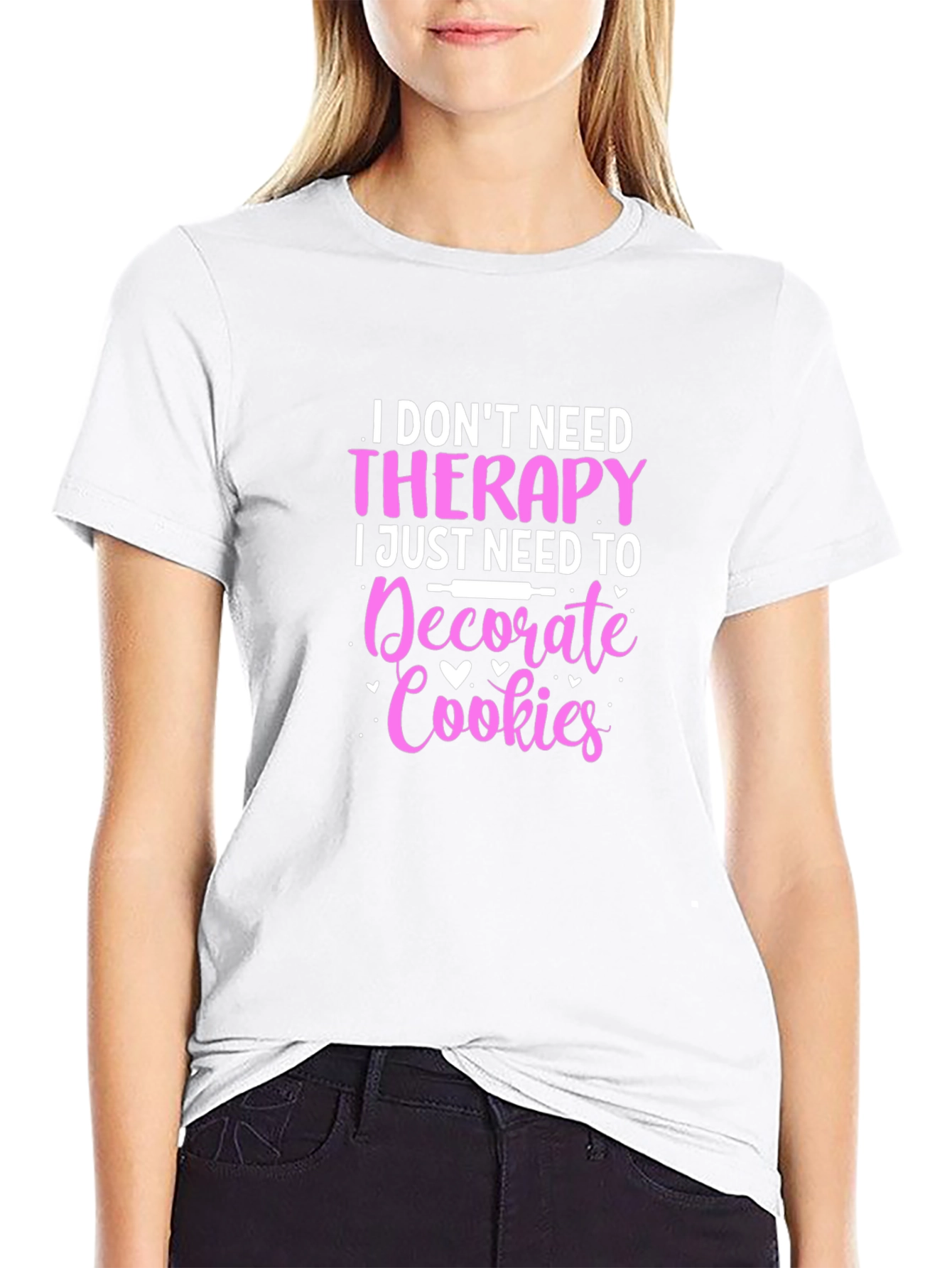 Black Cookie Decorator T-Shirt: No Therapy Needed! view 9