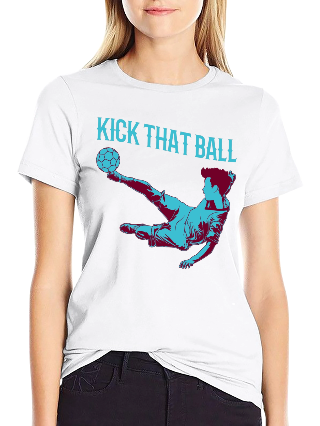 Black Kick That Ball Graphic Tee - Soccer Fan T-Shirt view 9