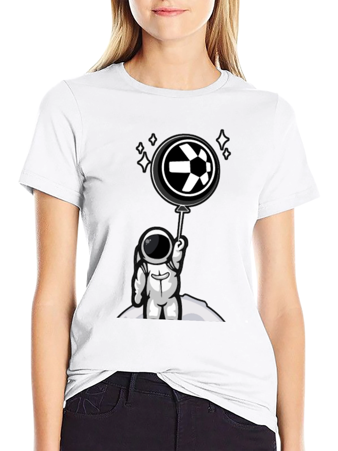 Black Astronaut Soccer T-Shirt - Space Football Fan Apparel view 9