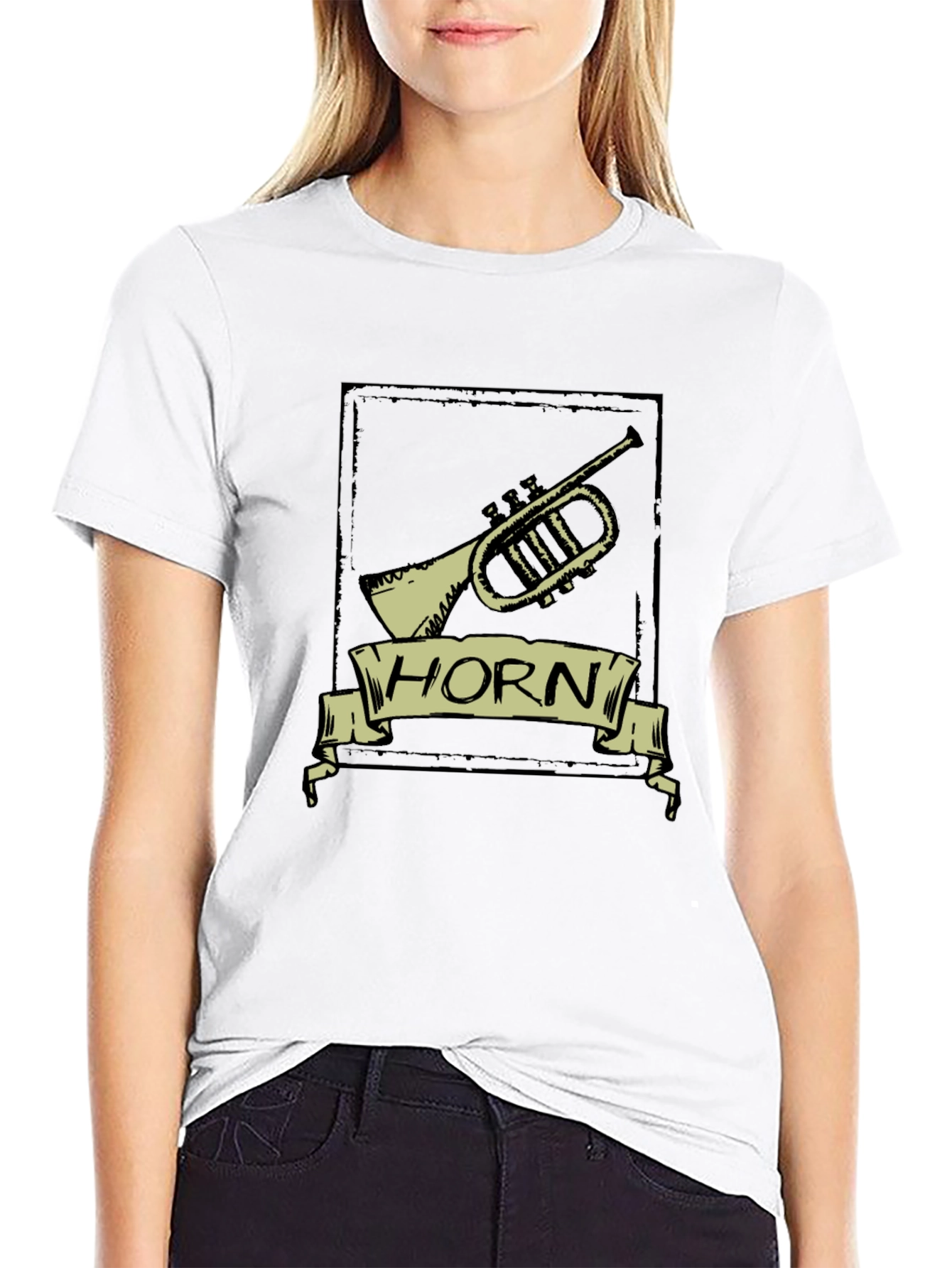 Black Vintage Horn T-Shirt - Musical Instrument Tee view 9
