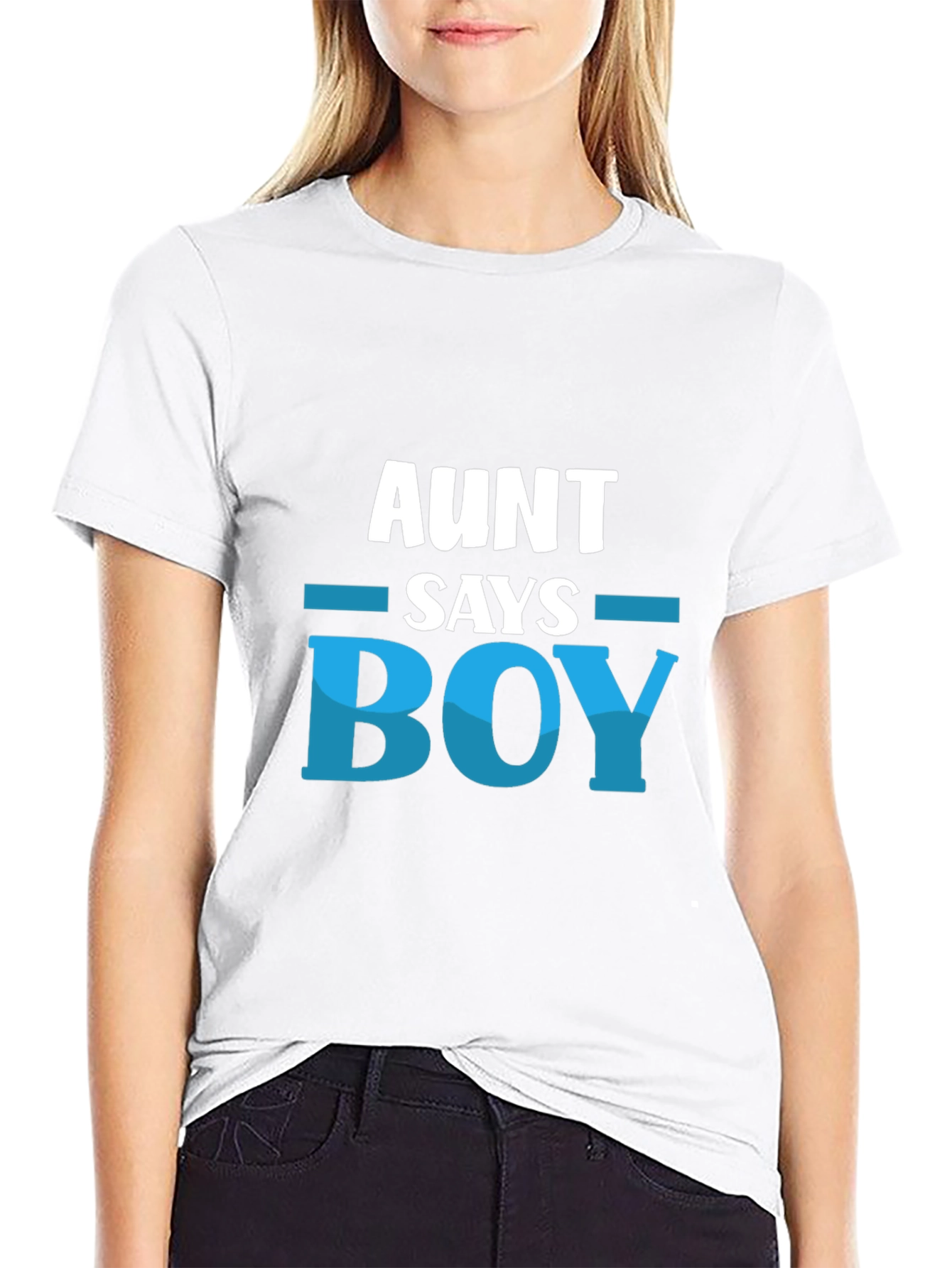 Black Aunt Says Boy T-Shirt - Baby Shower Gift view 9