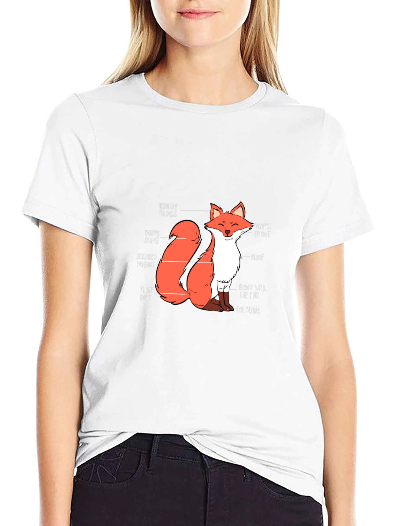Black Anatomy of a Fox Funny Black T-Shirt view 9