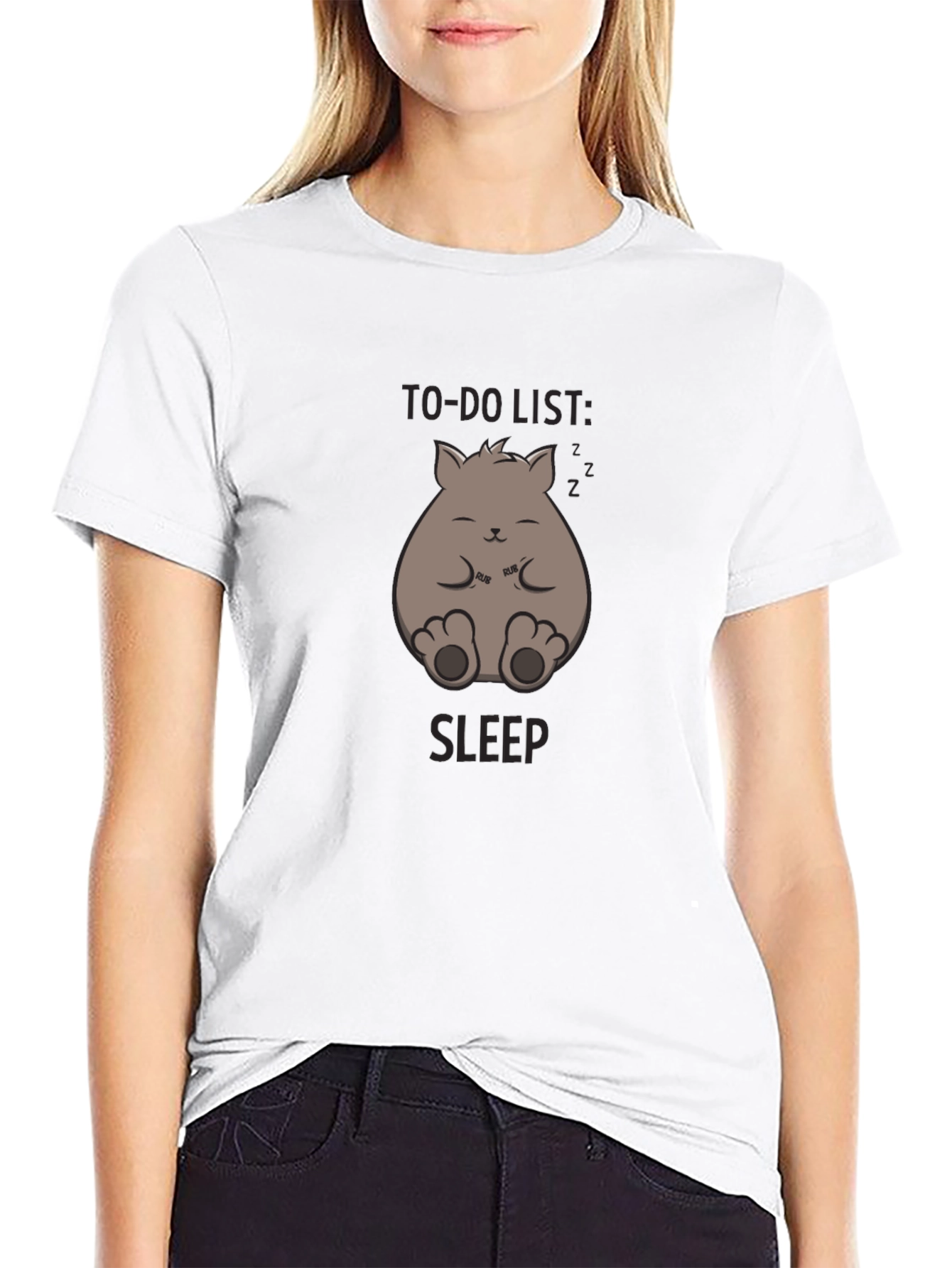 Black To-Do List: Sleep - Funny Cat Graphic T-Shirt view 9