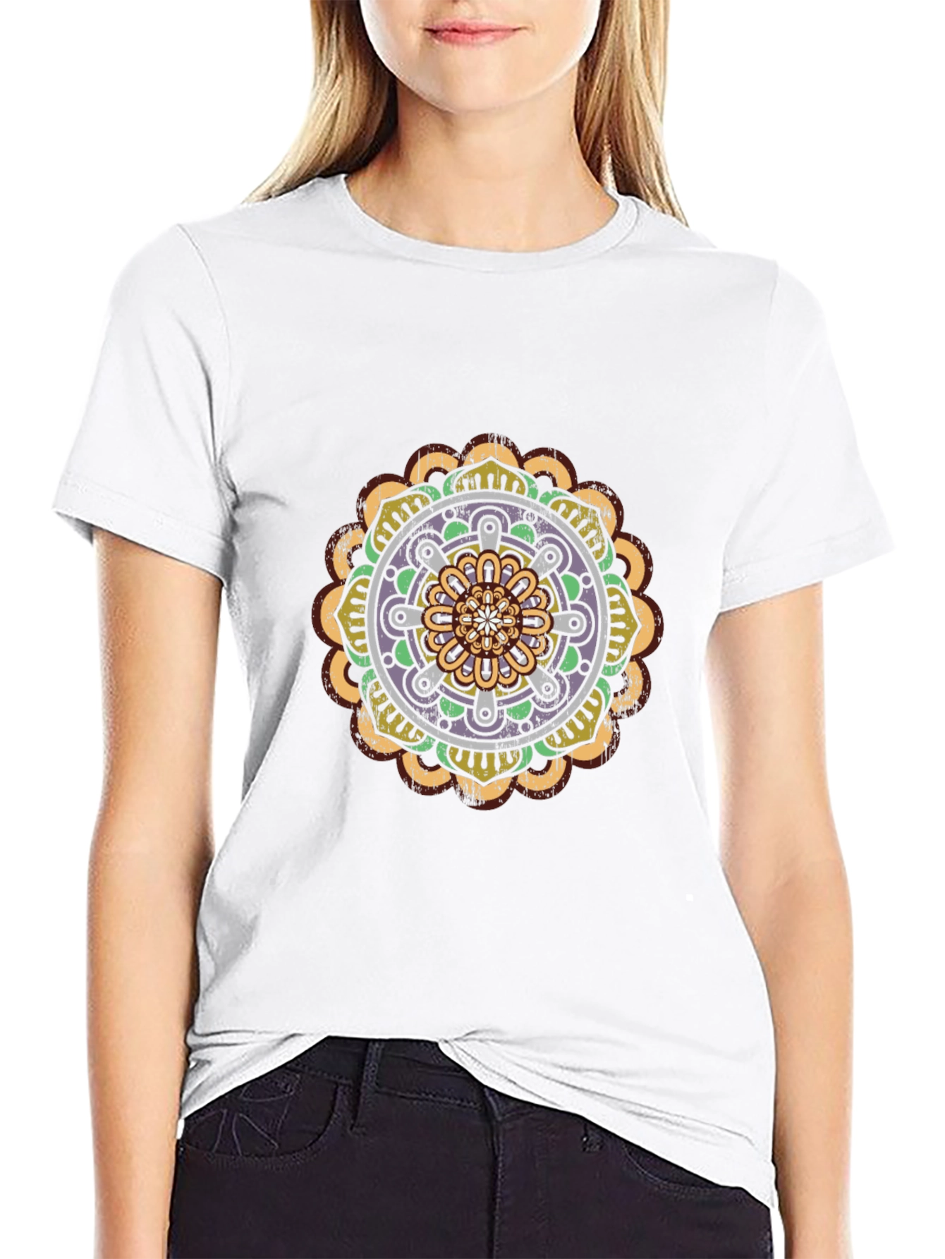 Black Black Mandala Graphic Tee - Stylish Men's Cotton T-Shirt view 9