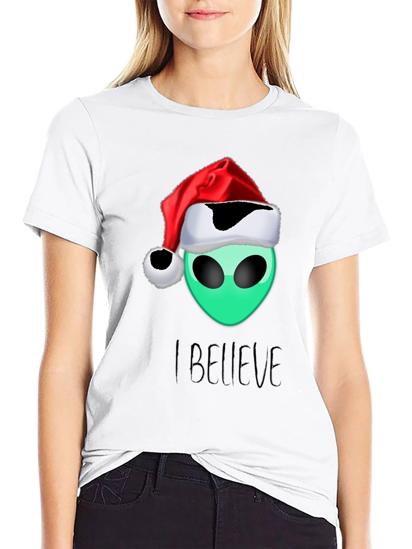 Alien Christmas T-Shirt - I Believe Holiday Tee - 9