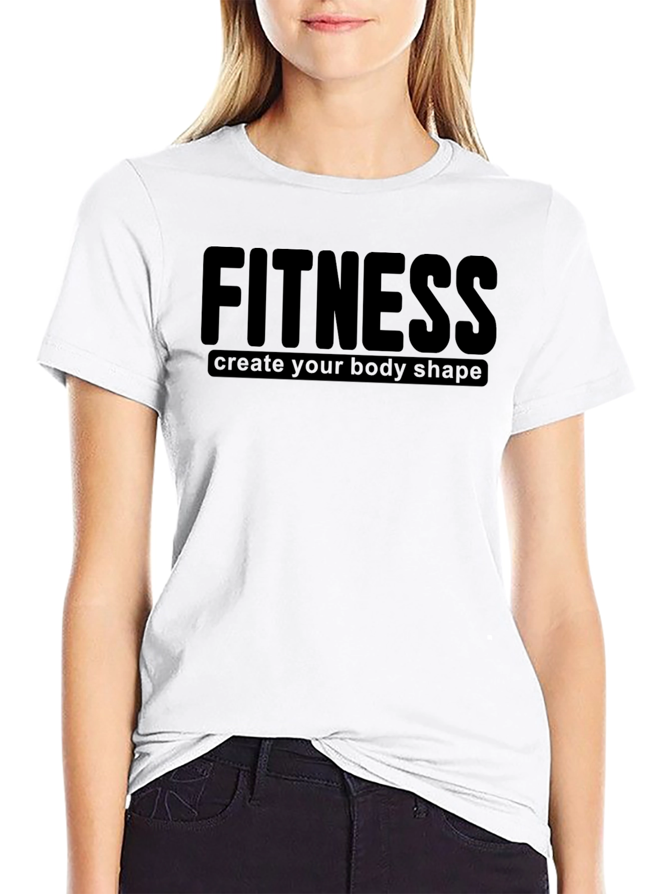 Black Fitness Black T-Shirt: Create Your Body Shape view 9