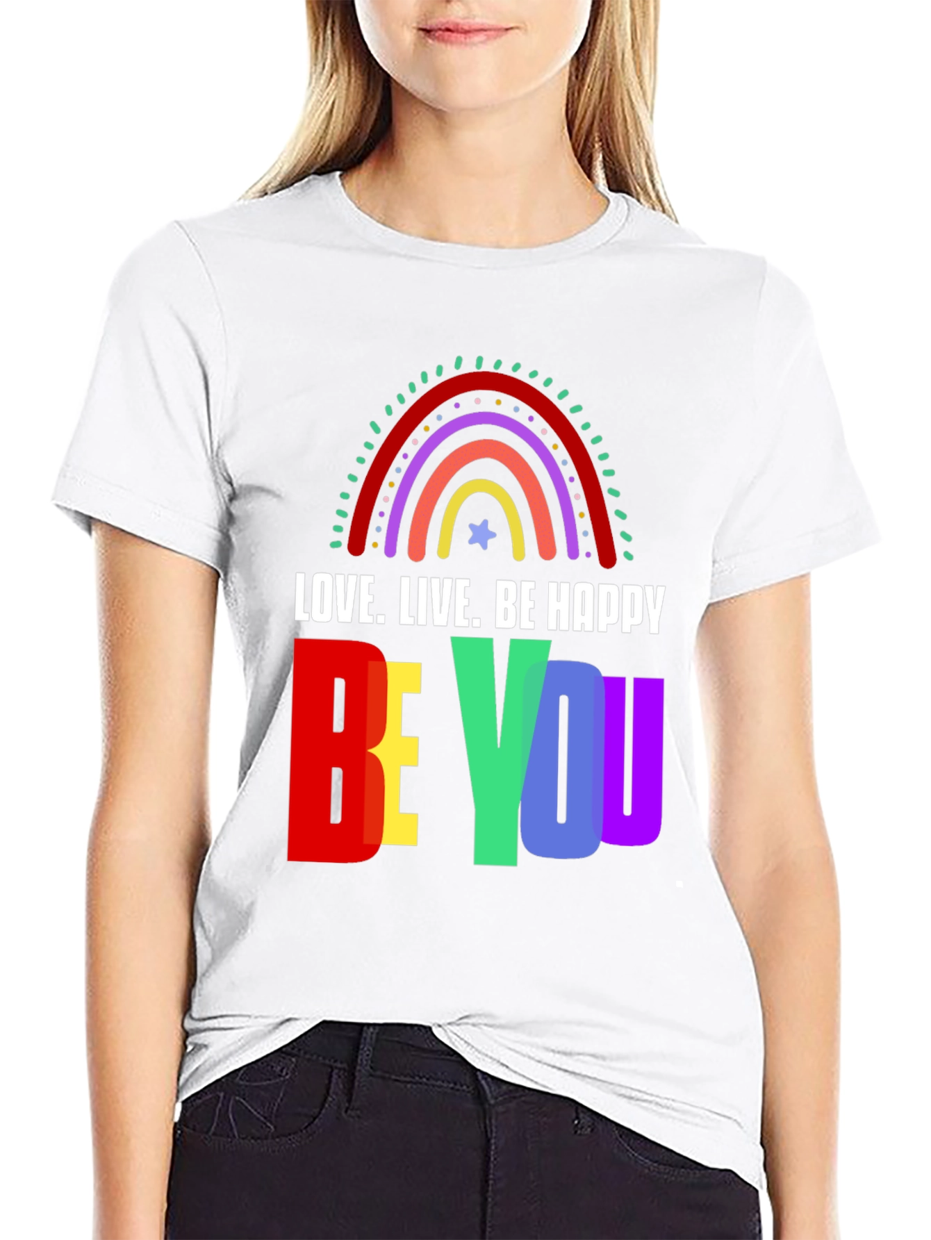 Black Love. Live. Be Happy - Graphic T-Shirt view 9