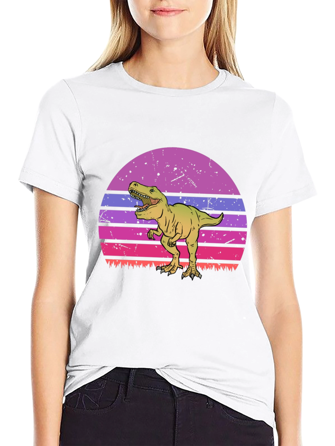 Black Retro Dinosaur T-Shirt view 9