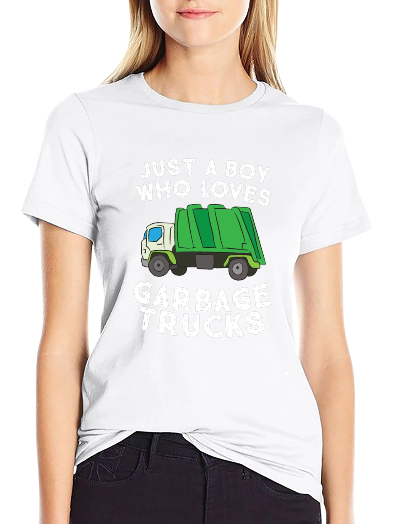 Black Garbage Truck Lover T-Shirt view 9