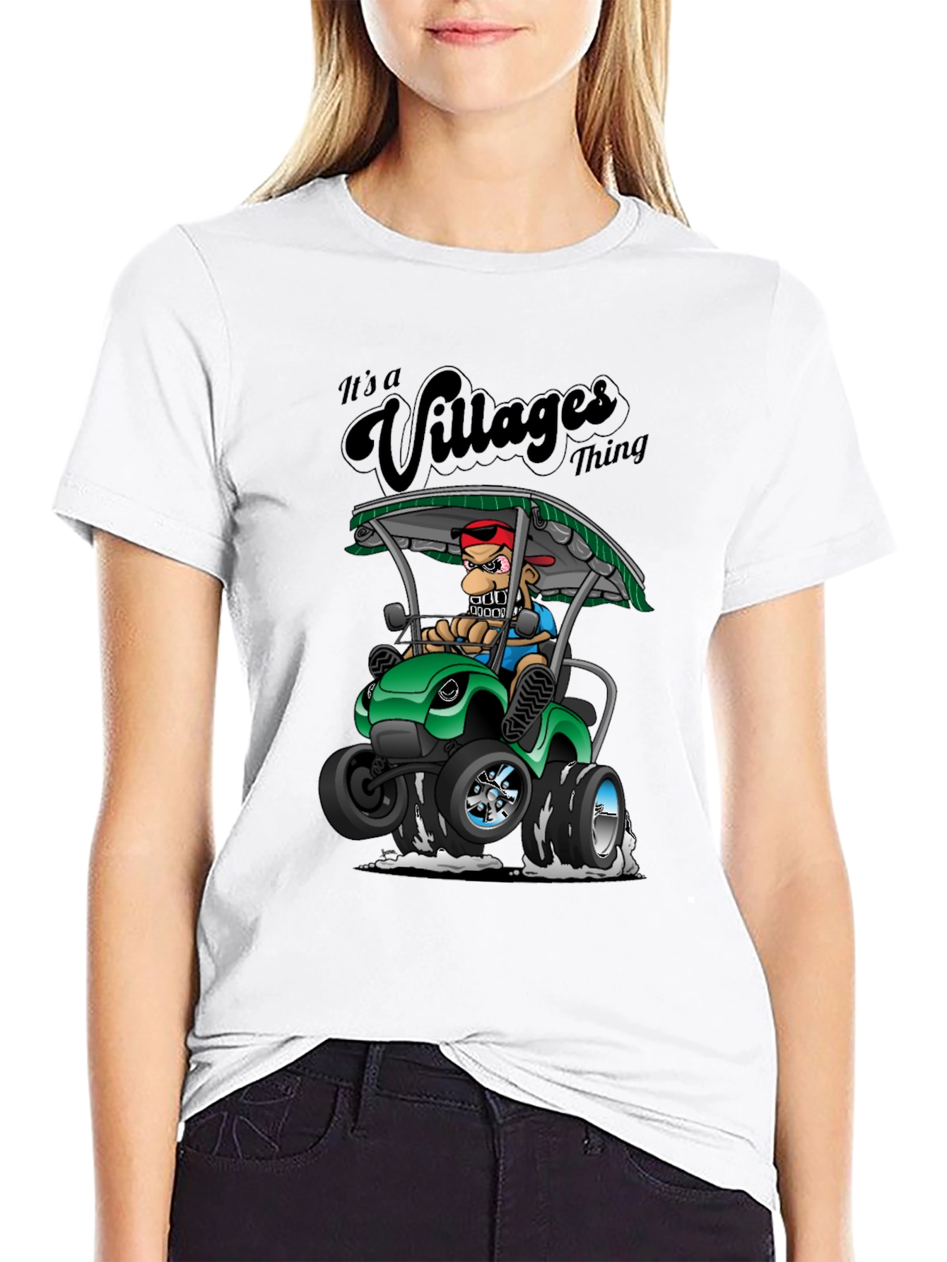 Black Villages Thing Cartoon T-Shirt  view 9