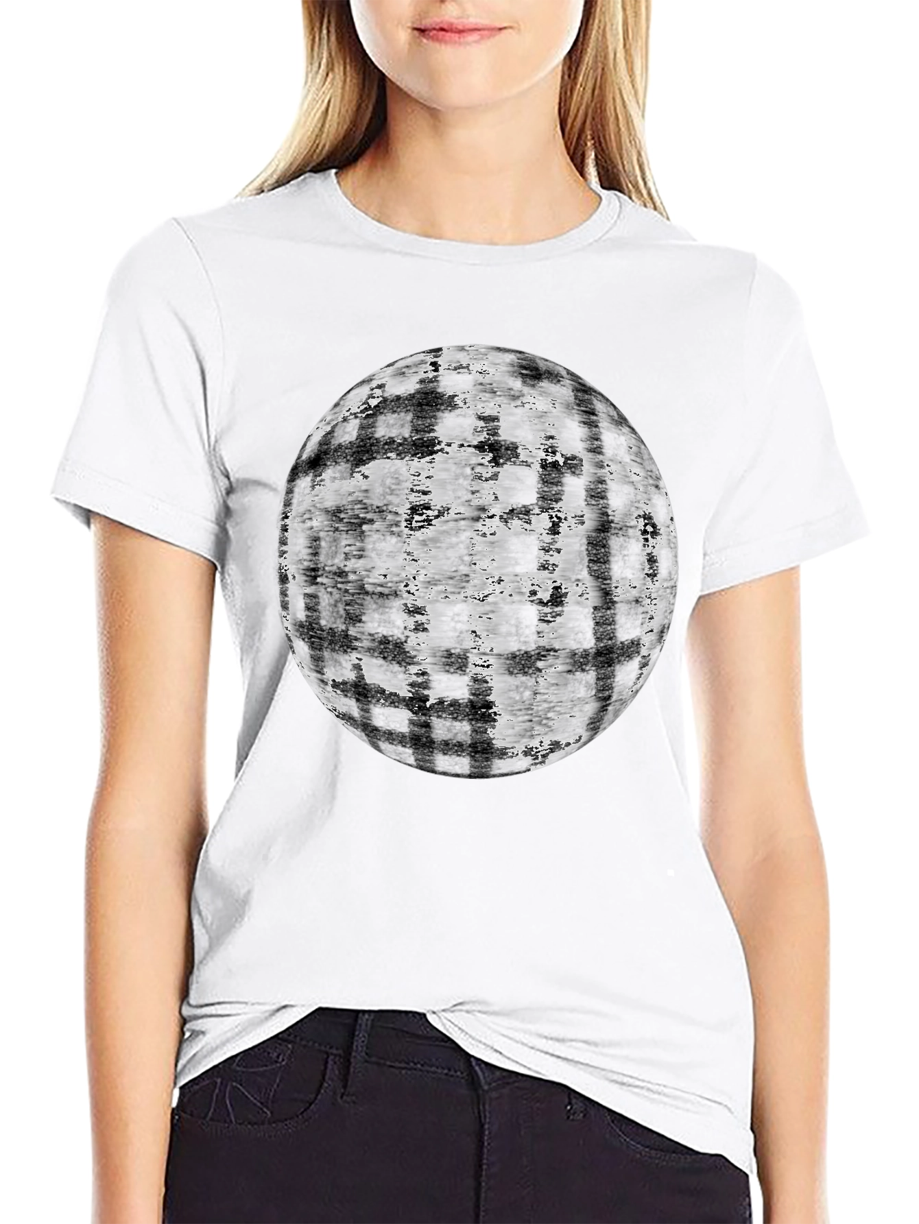 Black Abstract Globe Graphic T-Shirt - Modern Black Tee view 9