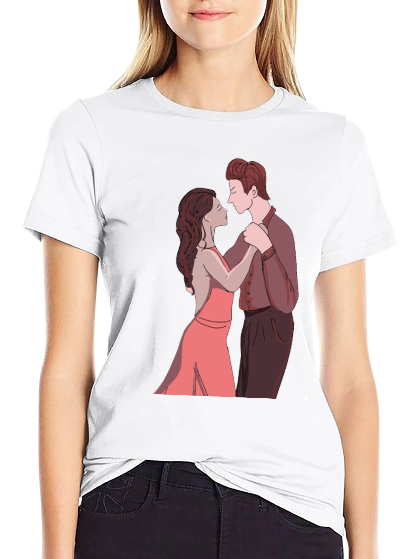 Black Romantic Dance Graphic Tee - Stylish Black T-Shirt view 9