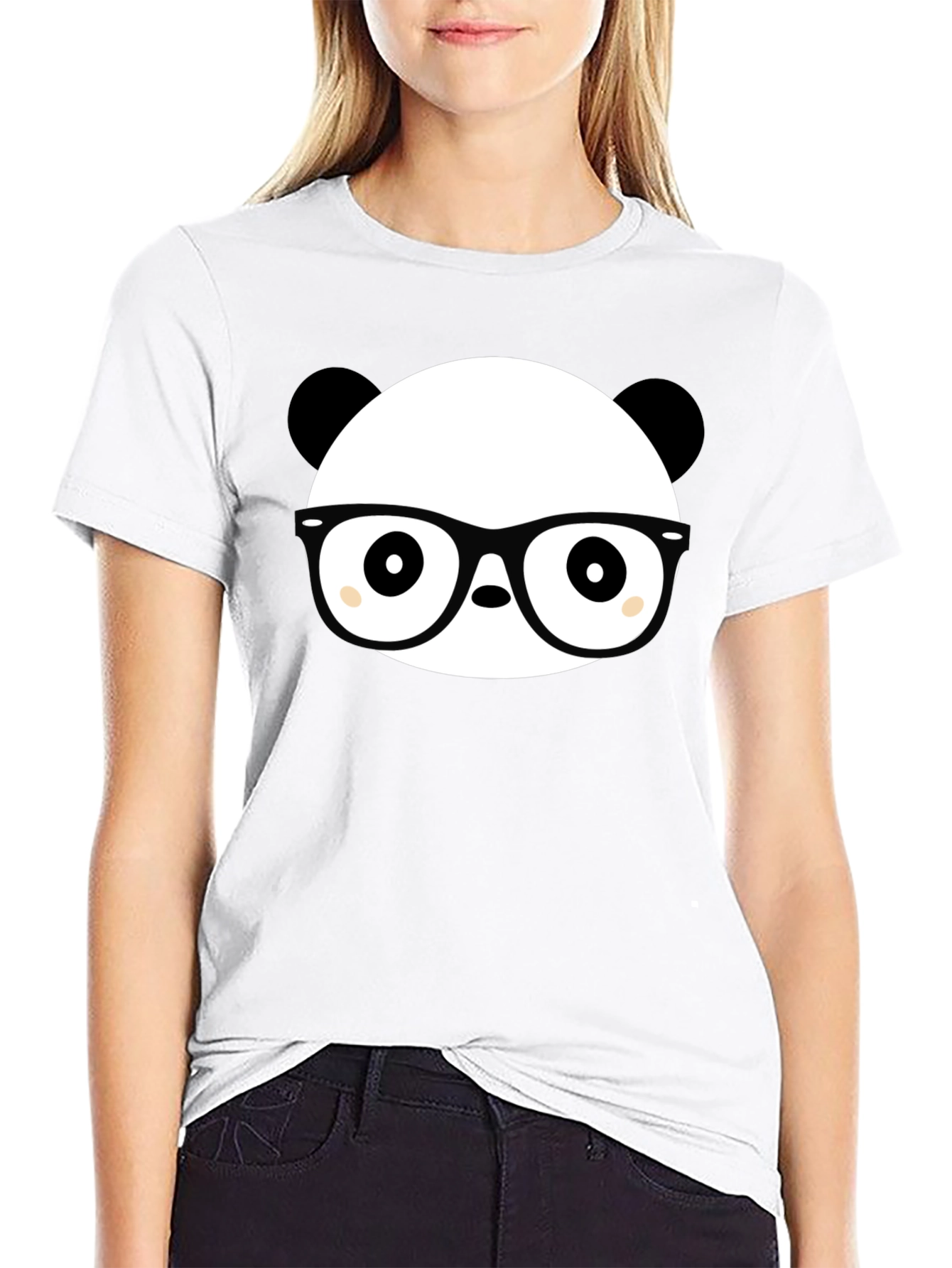 Black Panda Nerd T-Shirt - Black Cotton Graphic Tee view 9