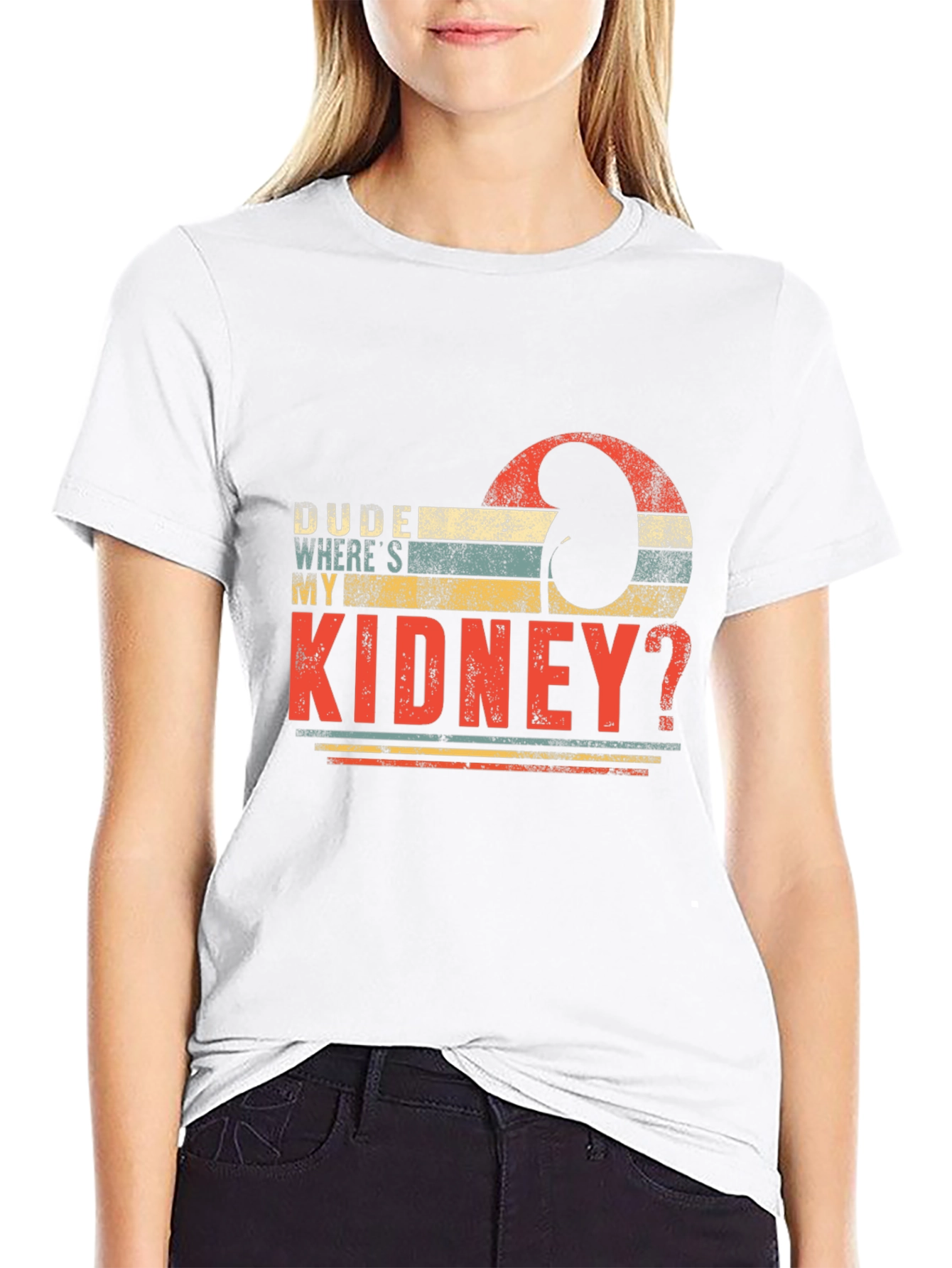 Black Dude Where's My Kidney? Black T-Shirt view 9