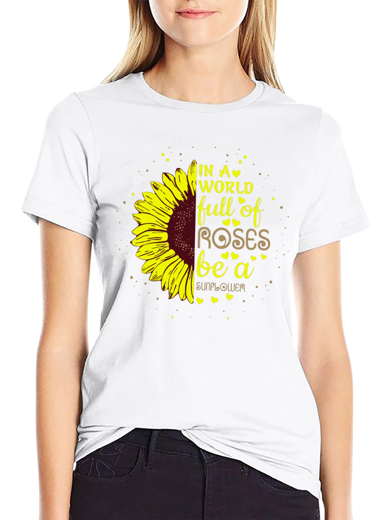 Black Sunflower Graphic T-Shirt - Be a Sunflower view 9