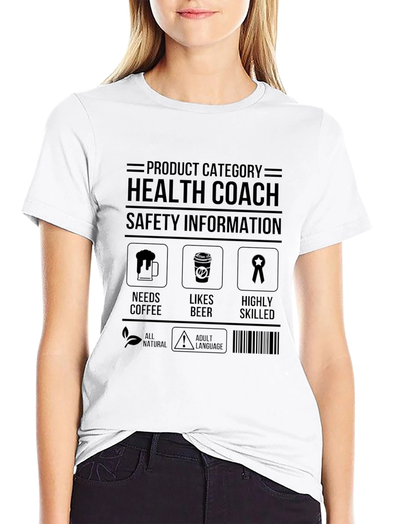 Black Health Coach Novelty T-Shirt view 9