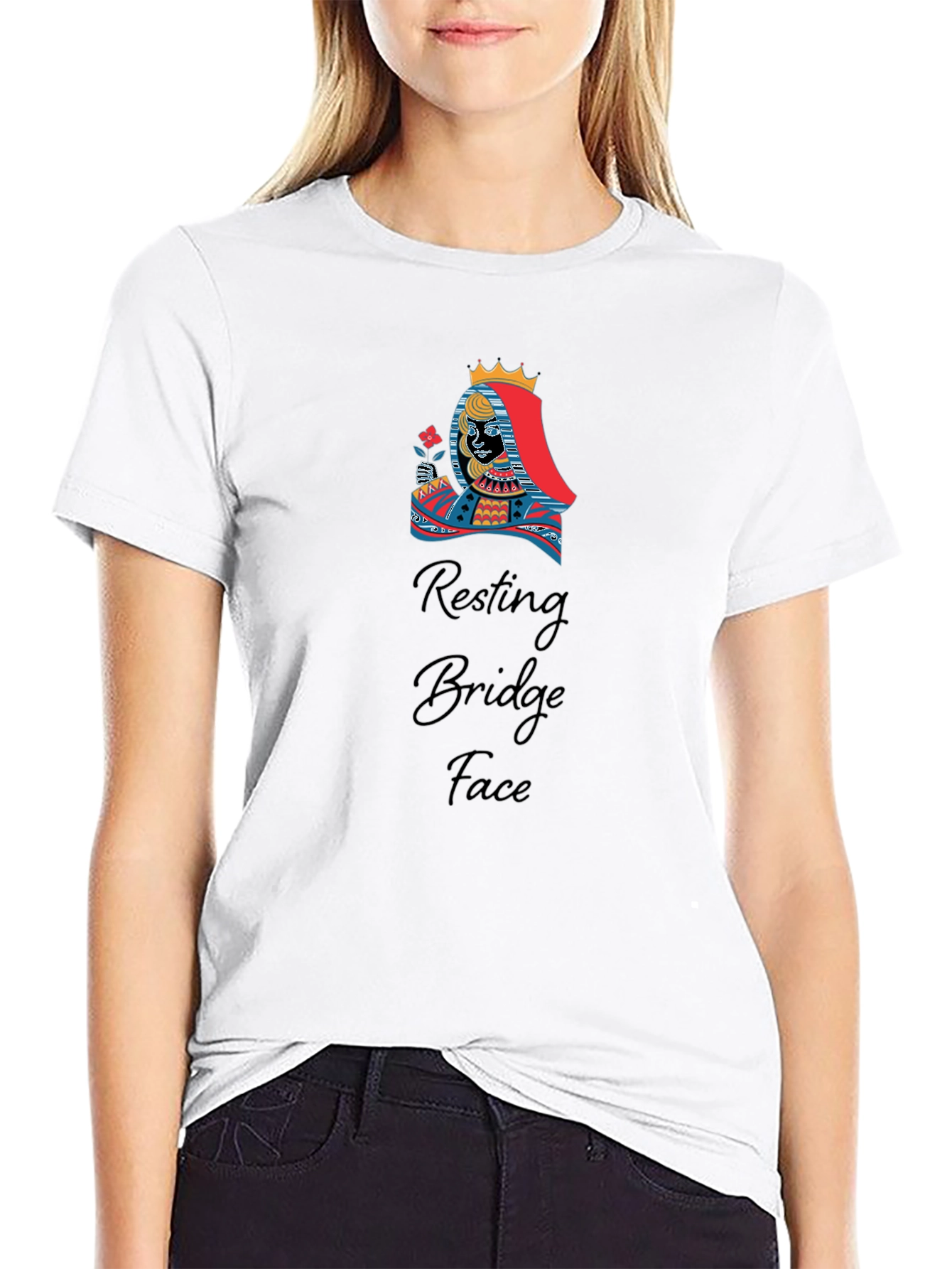 Black Resting Bridge Face Graphic T-Shirt view 9
