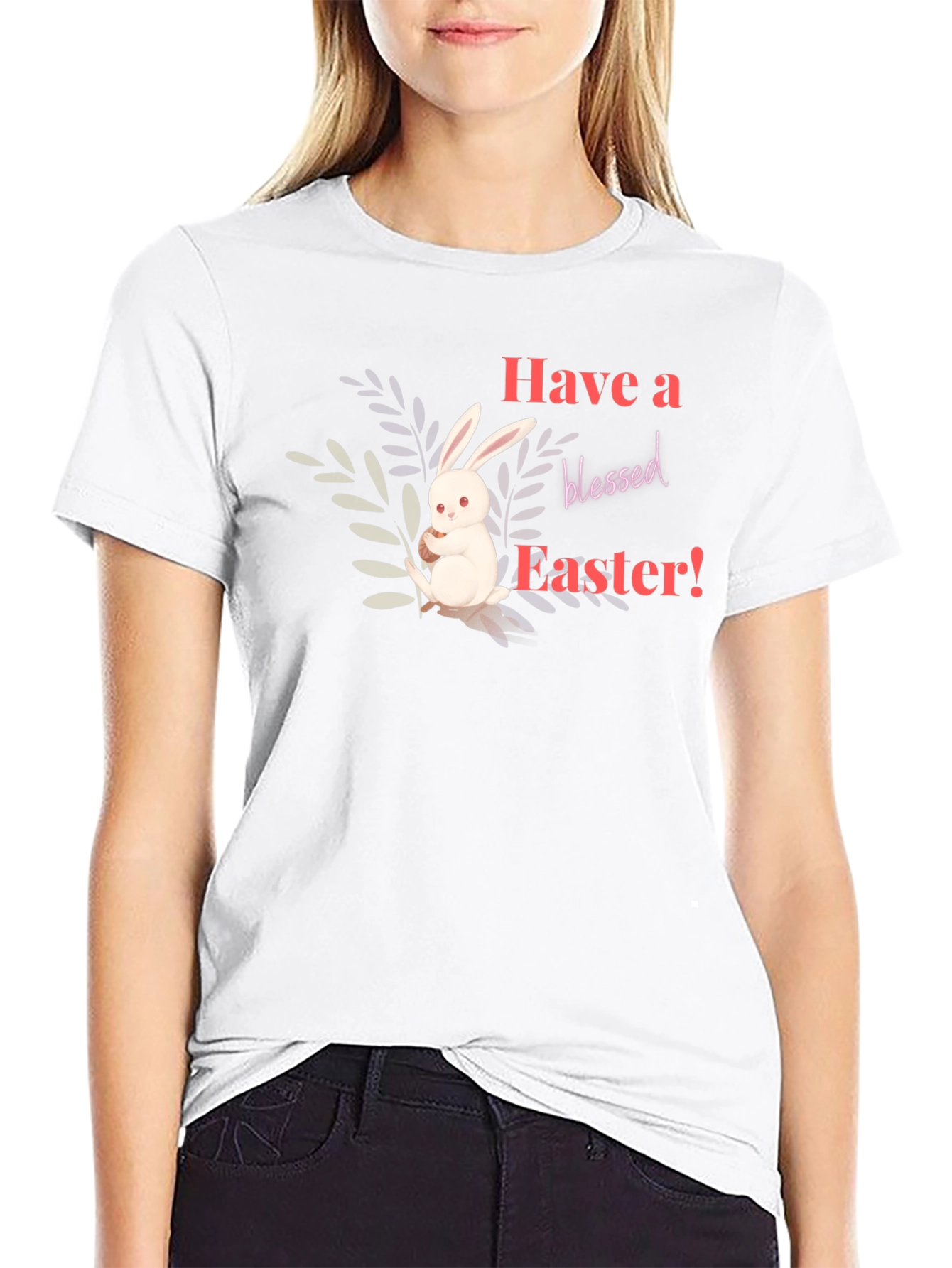 Black Have a Blessed Easter Bunny T-Shirt view 9