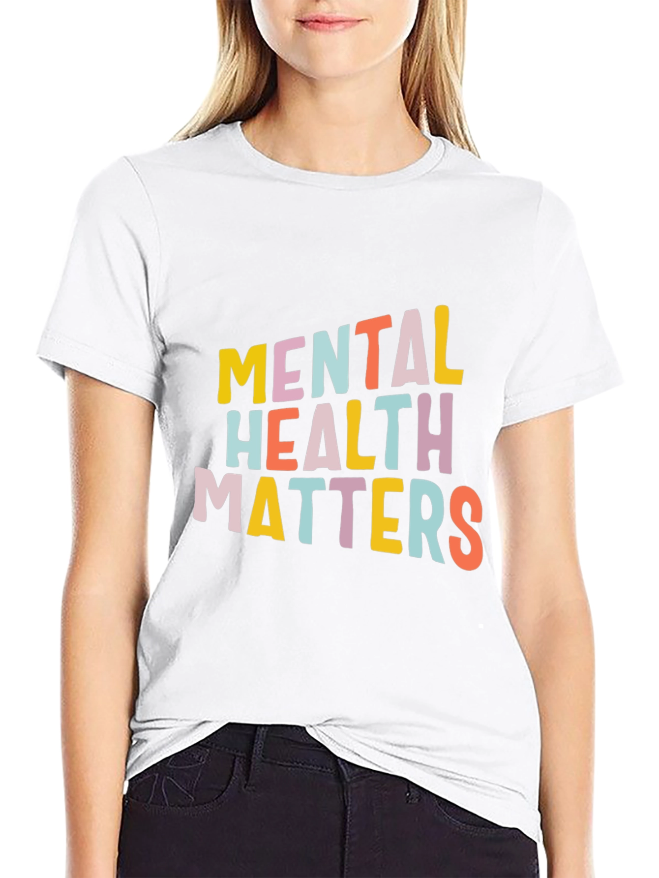 Black Mental Health Matters Graphic Tee - Unisex Black T-Shirt view 9