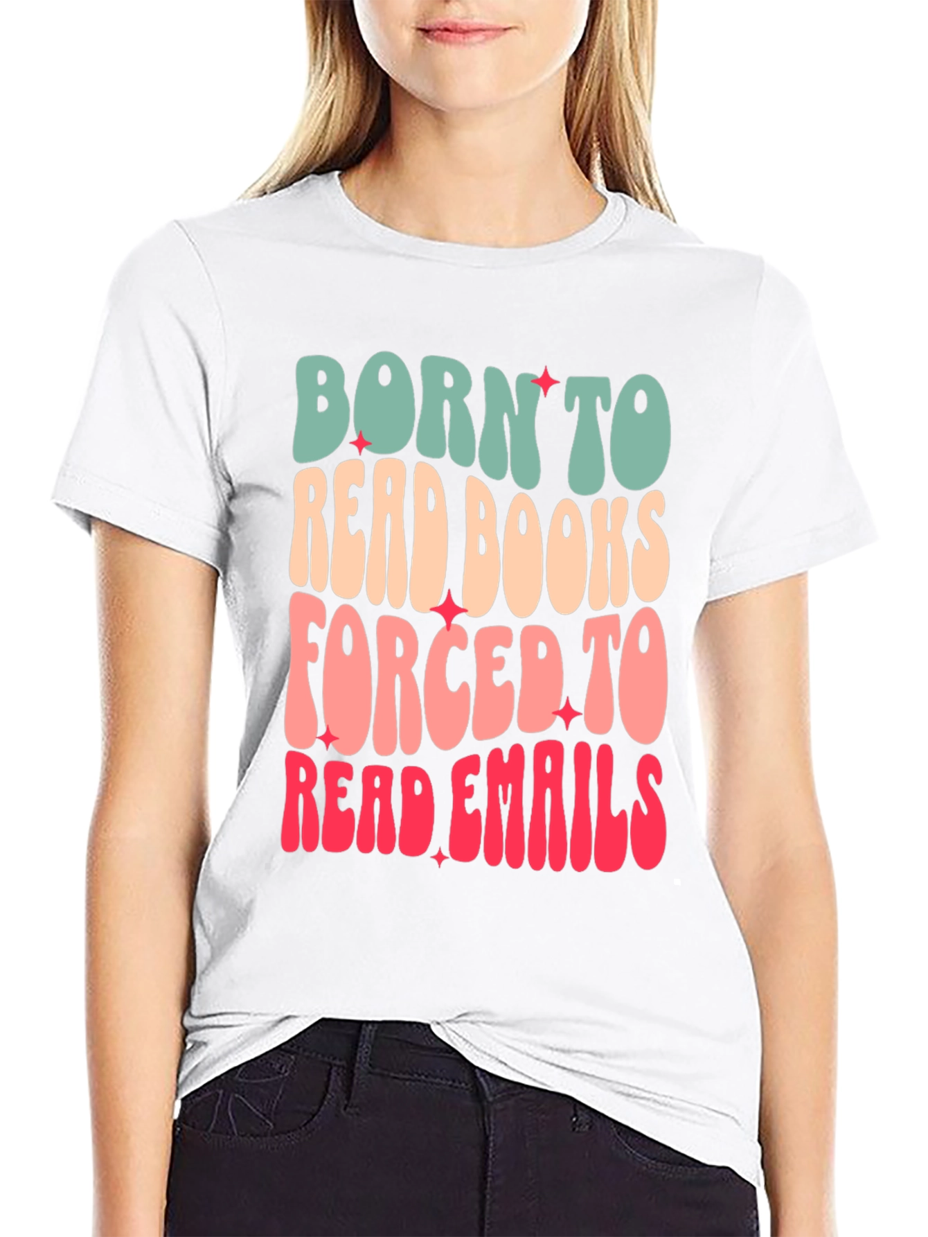 Black Born to Read Books T-Shirt - Novelty Graphic Tee view 9