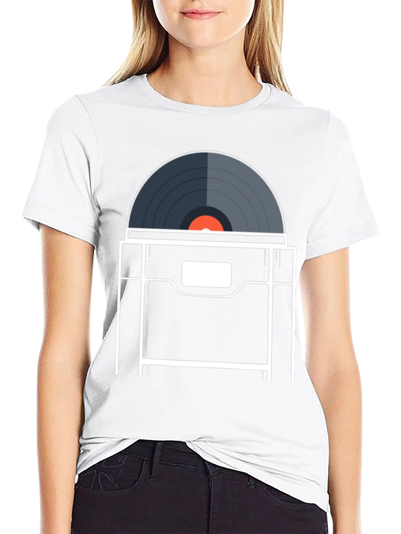 Black Vintage Vinyl Record Player T-Shirt - Retro Music Tee view 9