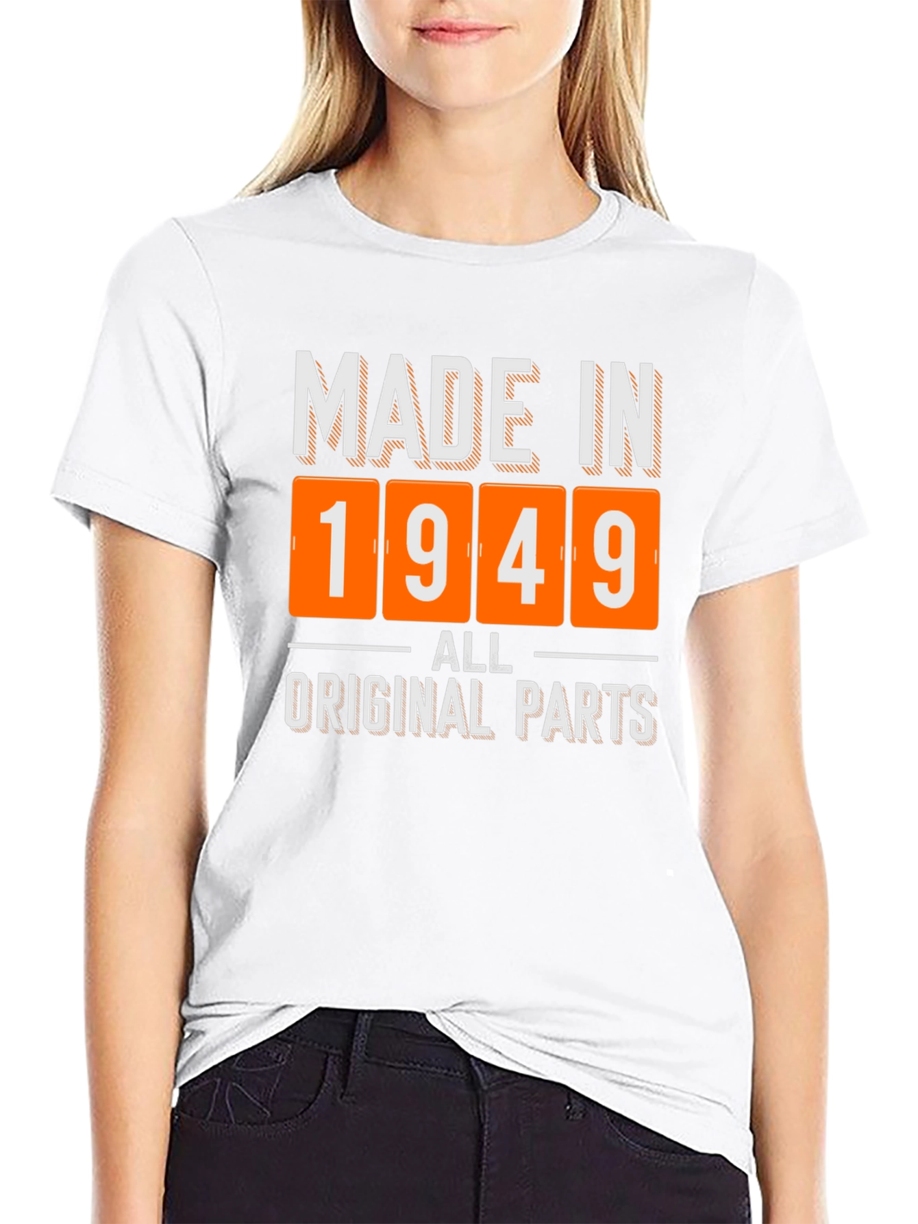 Black Made in 1949 All Original Parts T-Shirt view 9