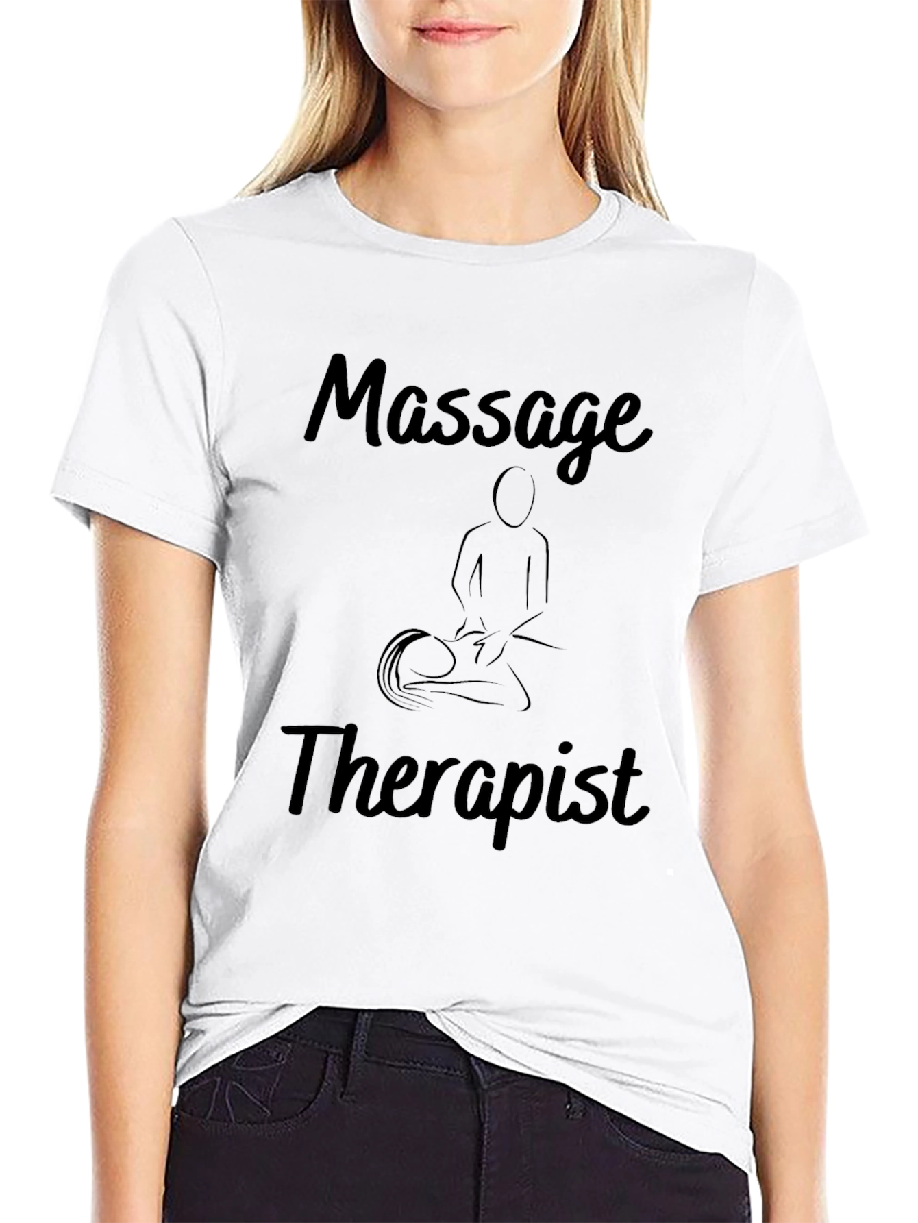 Black Massage Therapist Black Graphic T-Shirt view 9